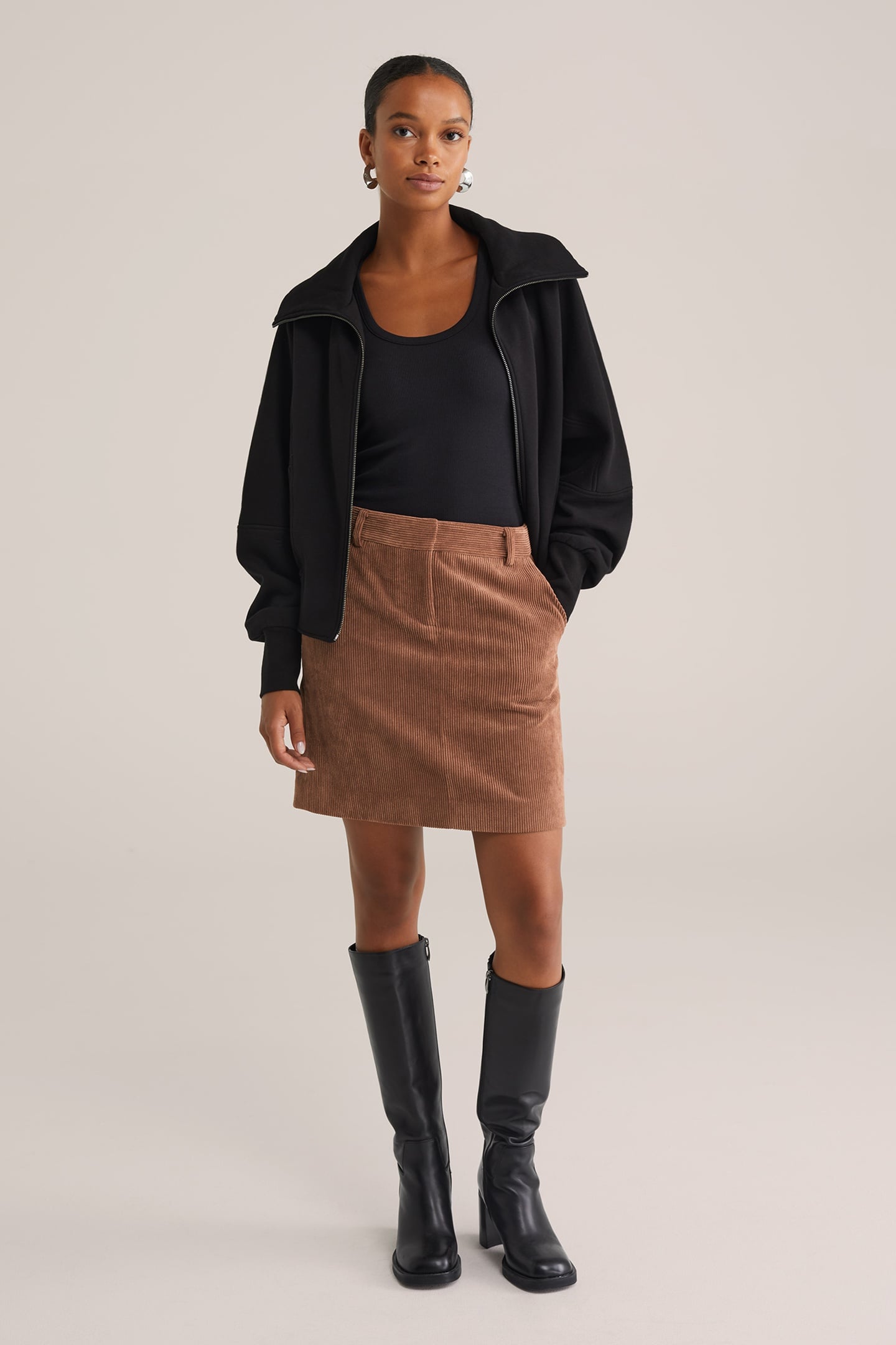 SKIRT MINI LENGTH BROWN 1