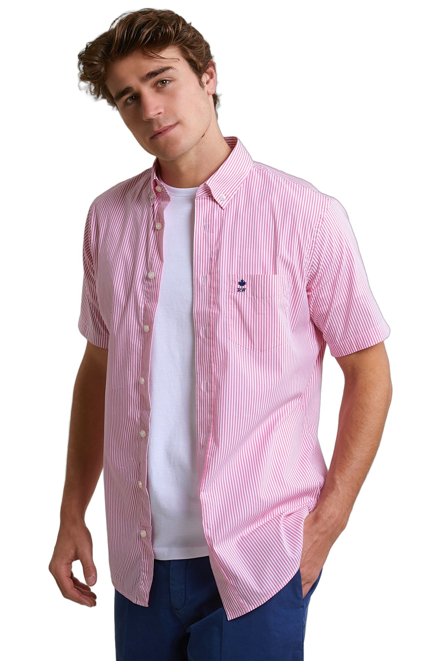 CUSTOM FIT STRIPED PERFORMANCE STRETCH SHIRT SHORT SLEEVES P 1