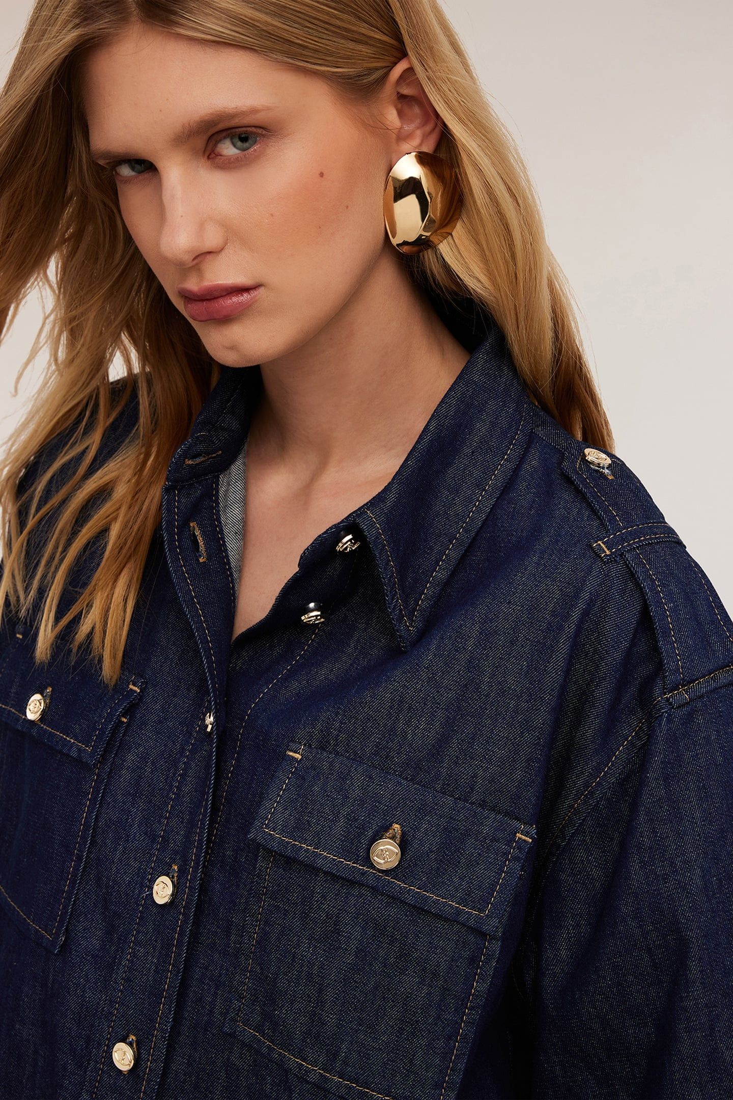 BOXY DENIM SHIRT BLUE 4