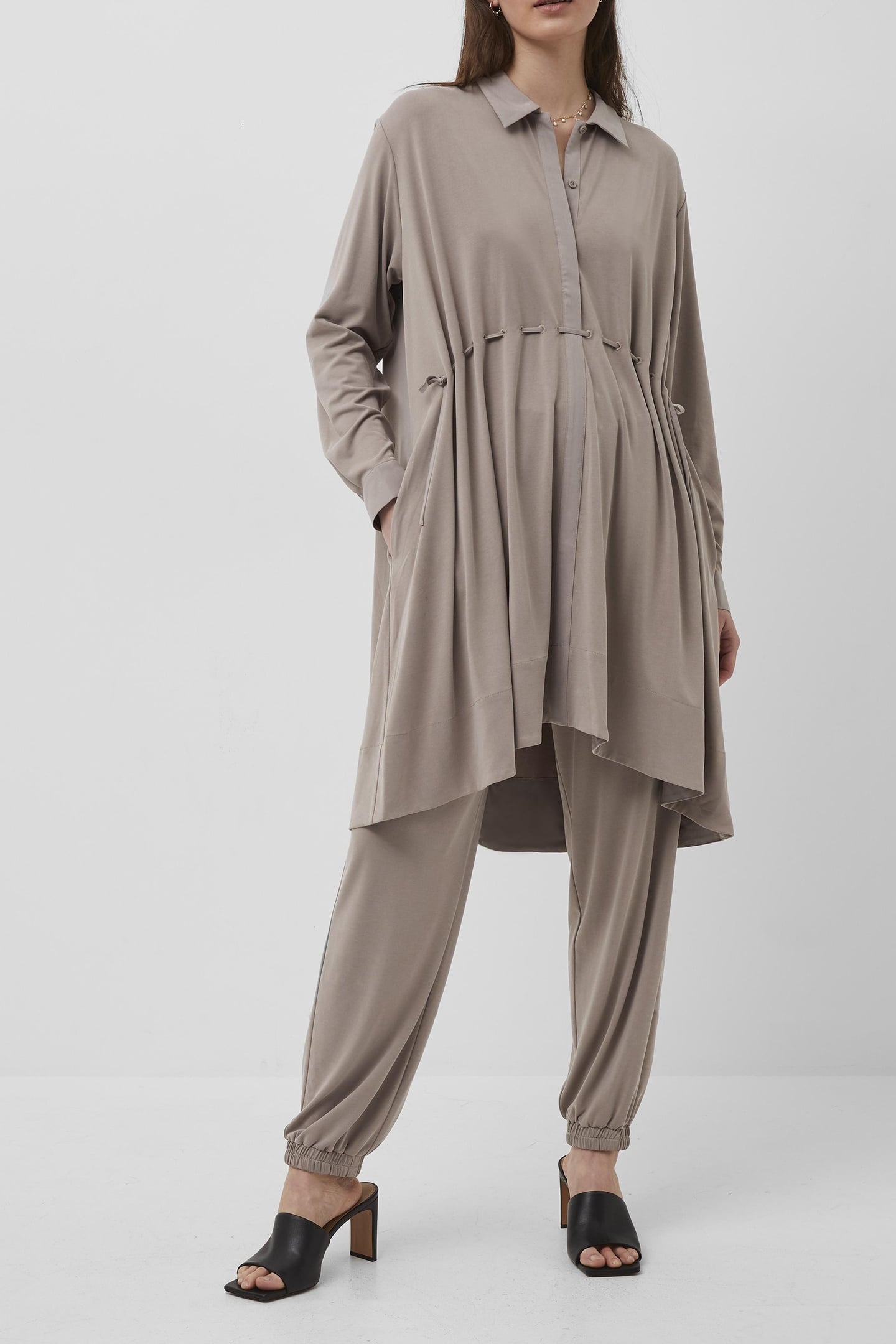 RENYA CUPRO JERSEY LS SHIRT DR WALNUT 1
