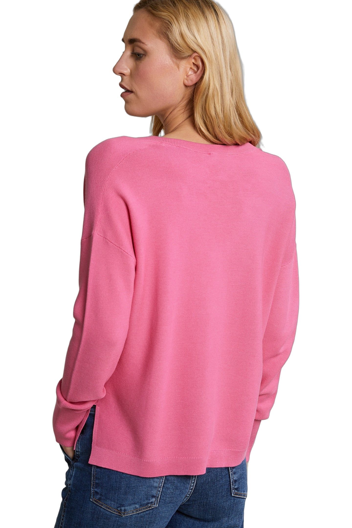 PINK BASIC V-NECK SWEATER LONG SLEEVES 3