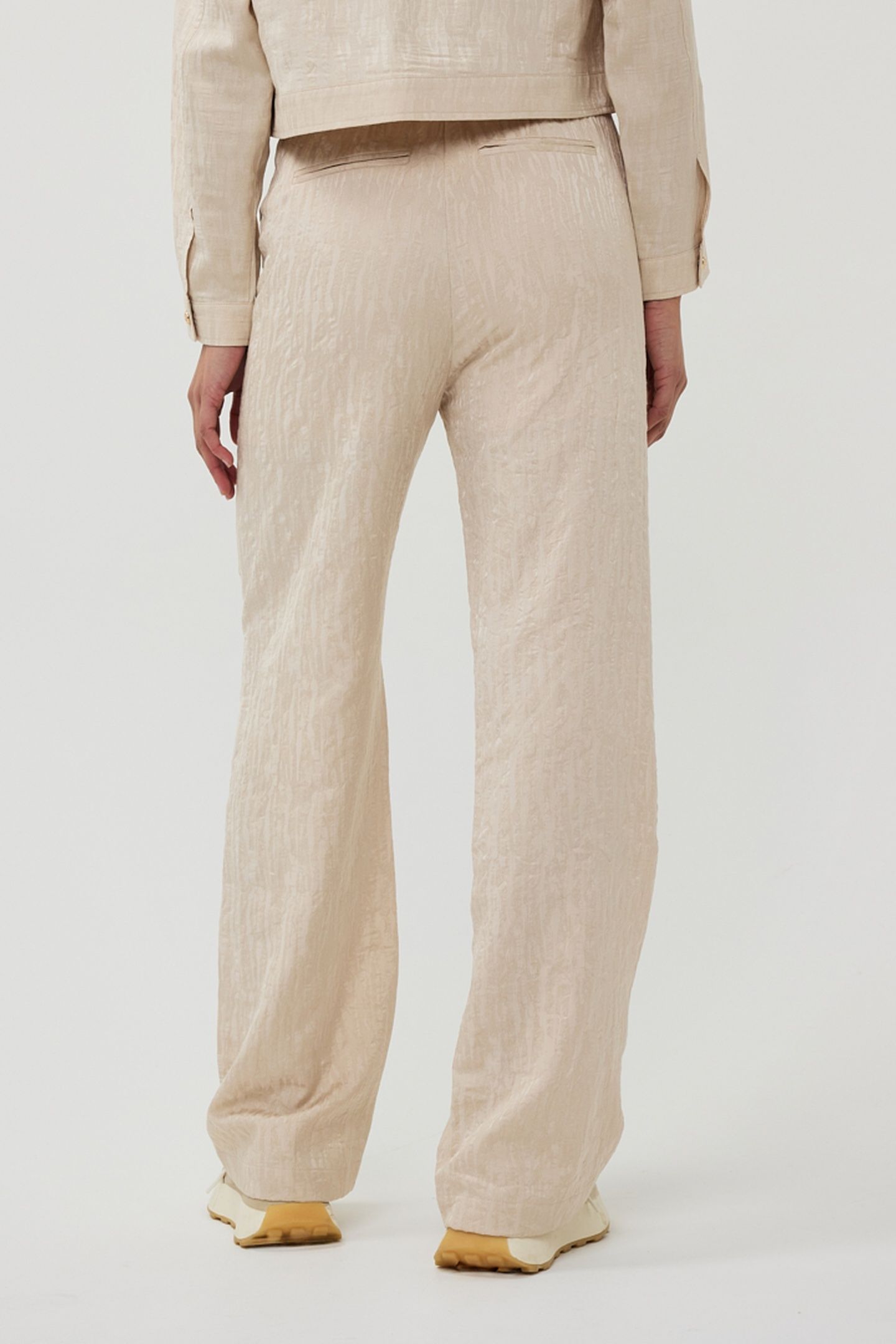 TROUSERS WIDE JACQUARD SAND 4