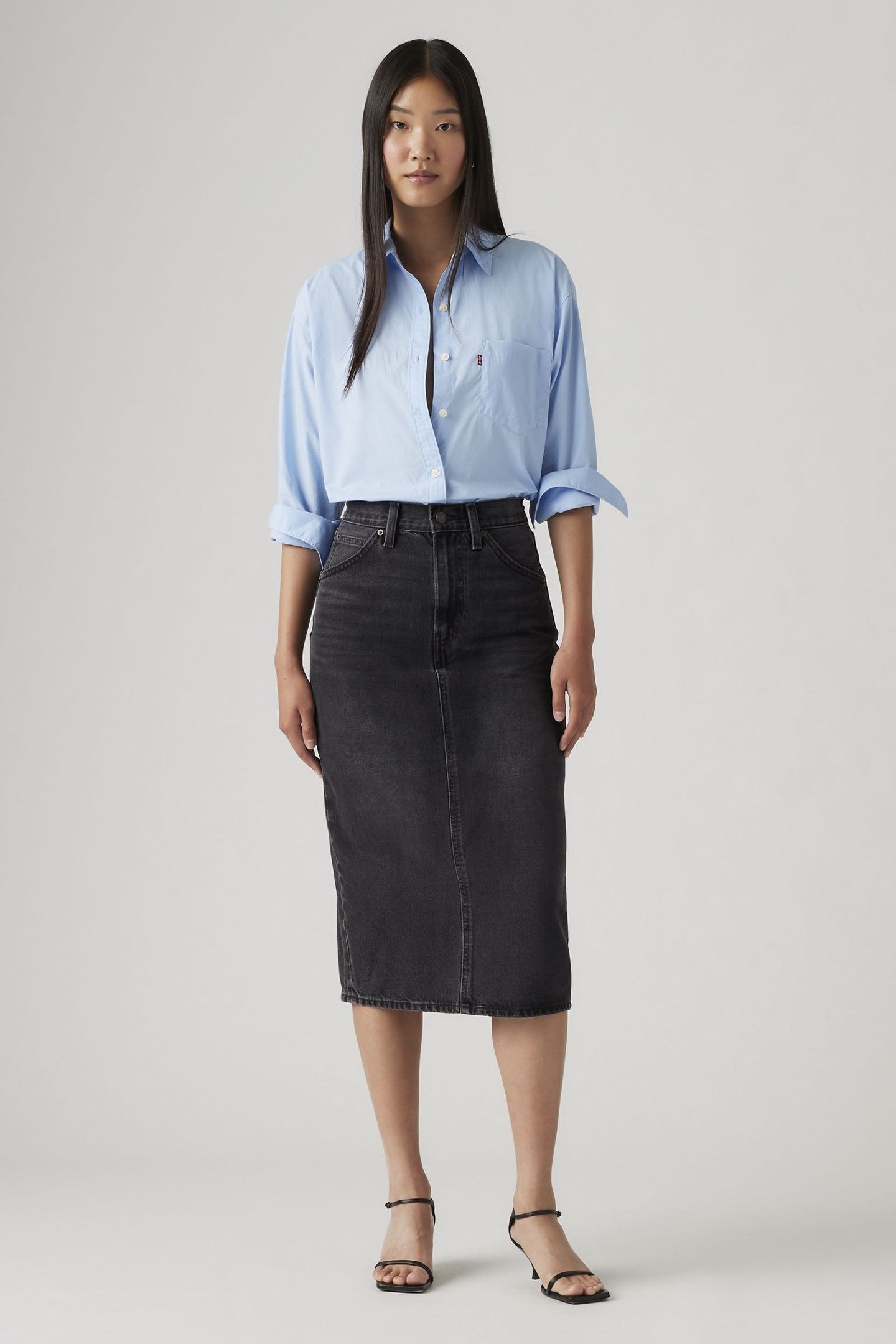 HIGH RISE BACK SLIT SKIRT 4