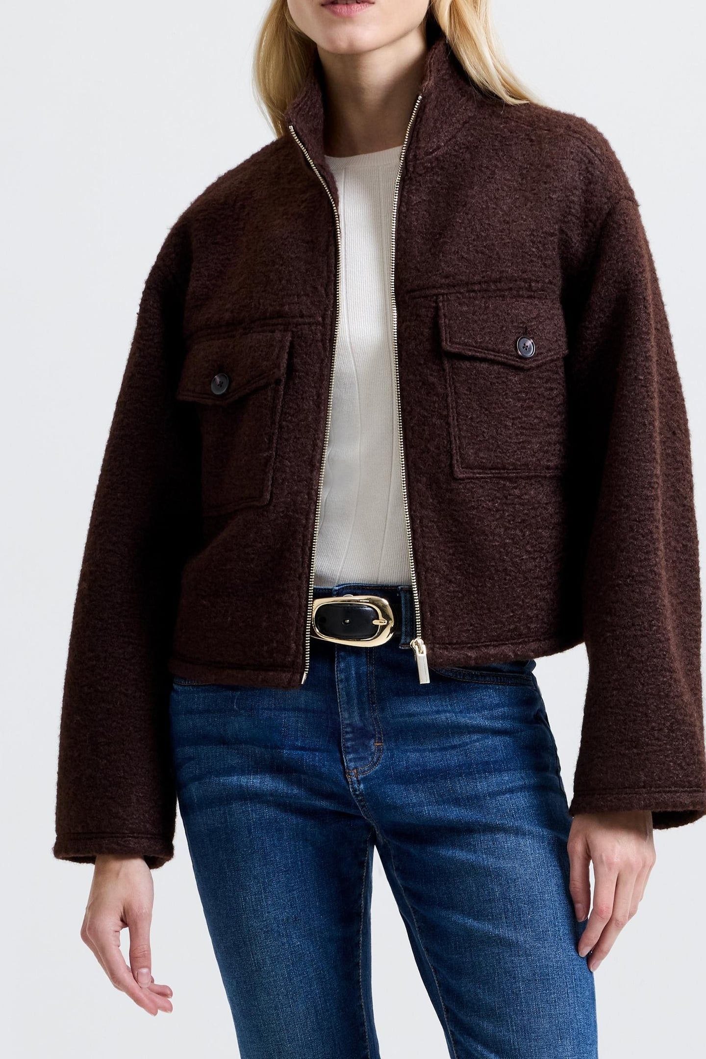 DOVER BOUCLE JACKET BITTER CHOCOLATE 1