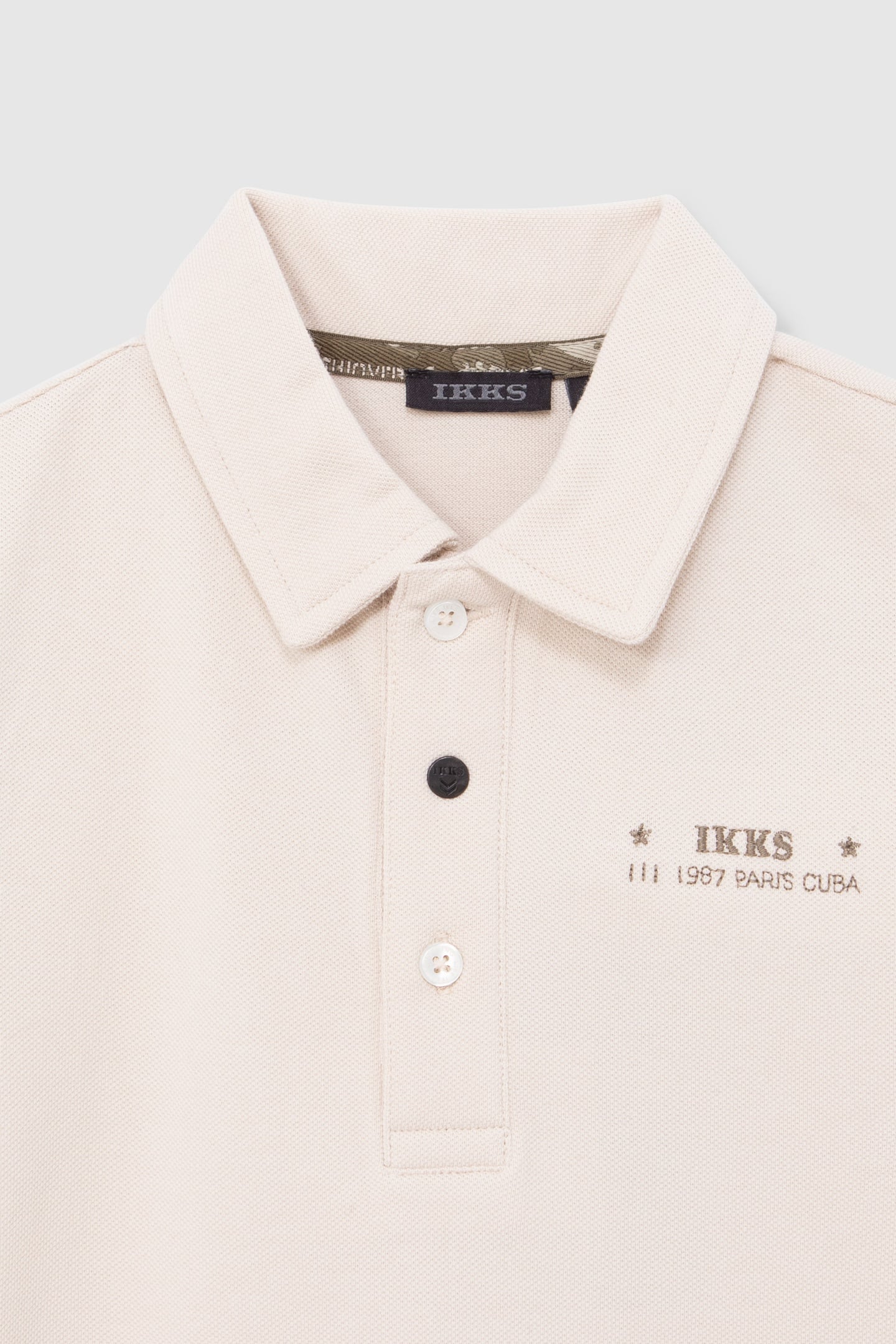 BOYS’ BEIGE ORGANIC COTTON POLO SHIRT, CHEST EMBROIDERY 3