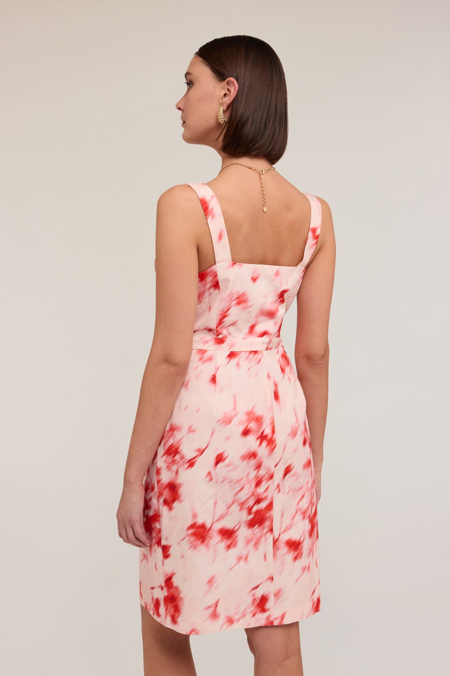 CHINÈ PATTERN BUSTIER DRESS RED 2