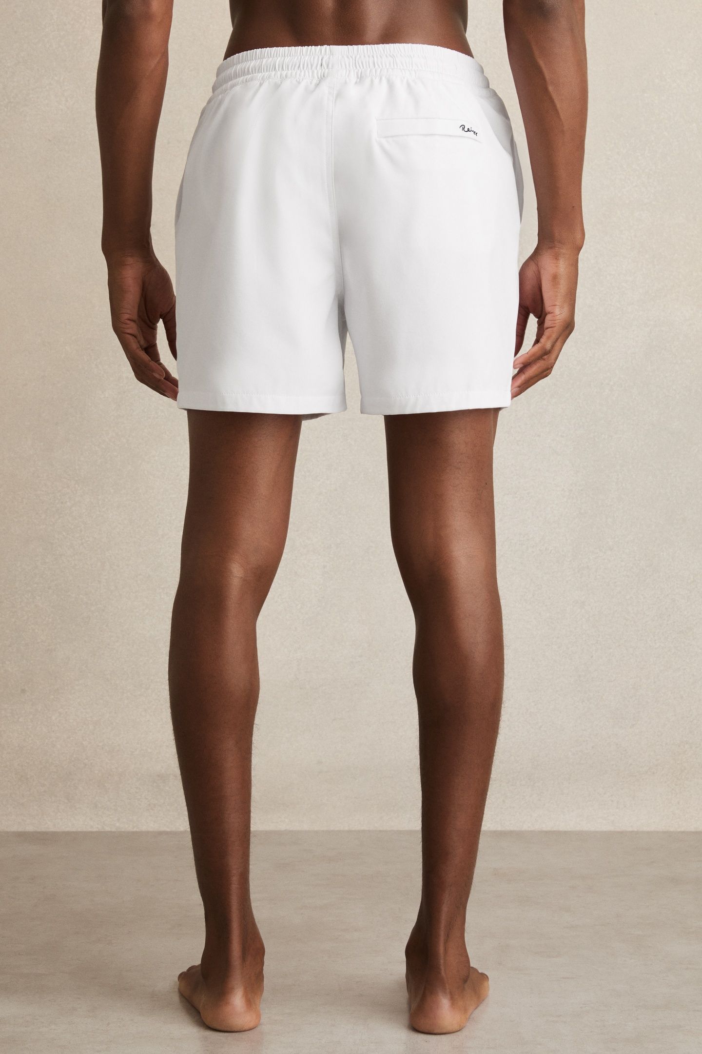 PLAIN DRAWSTRING SWIMSHORT WHITE 4