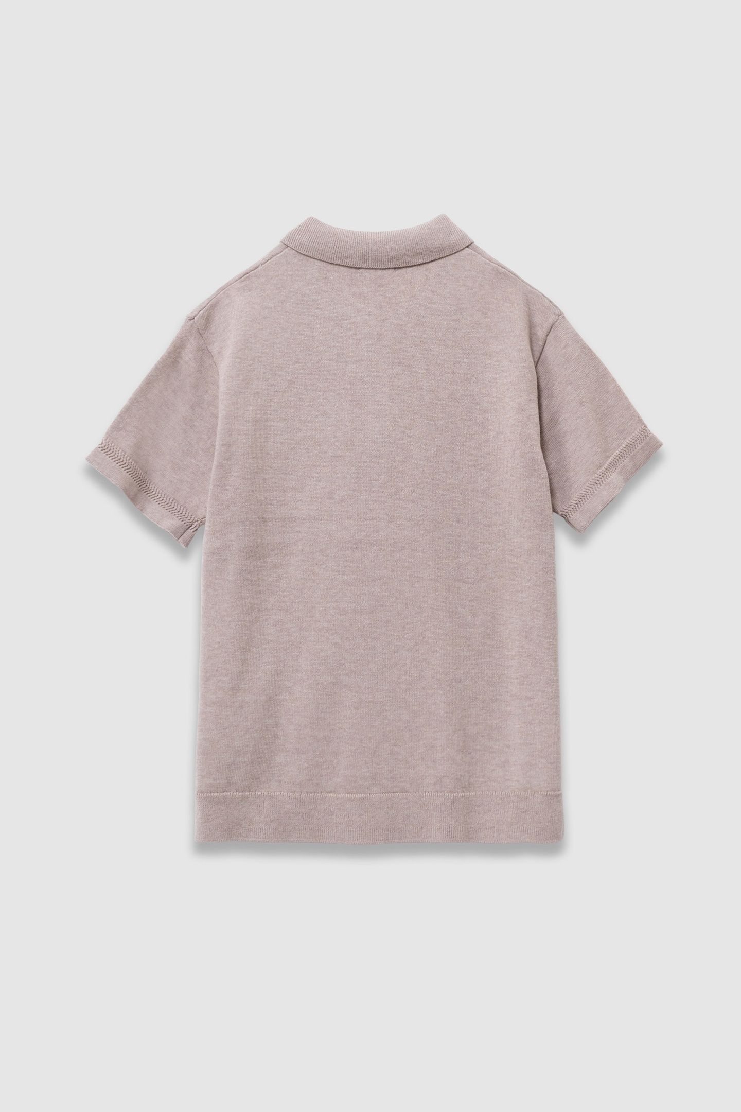 BEIGE KNIT POLO WITH FRONT POCKET 2
