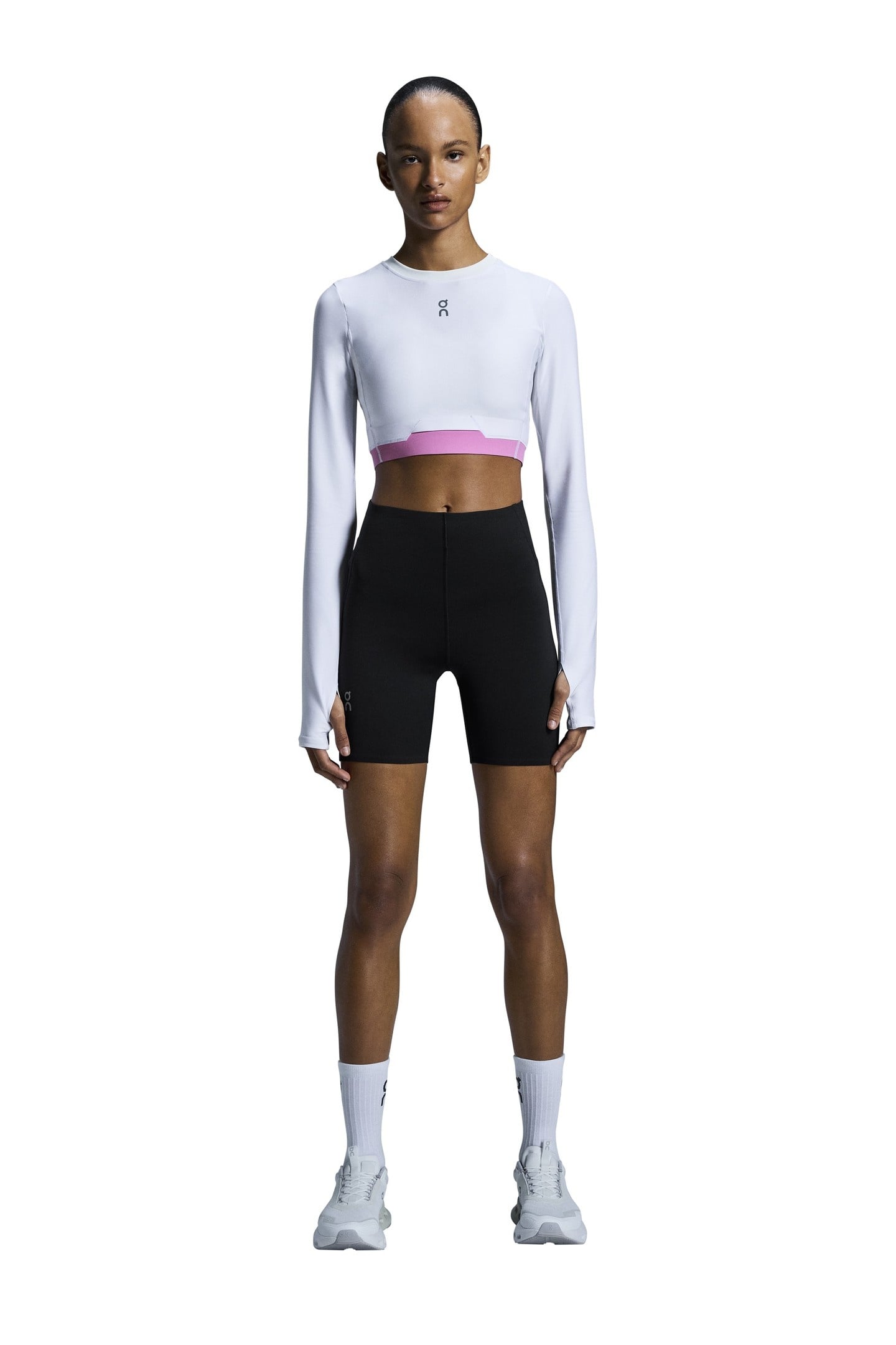 TRAIN LONG SLEEVE CROP 1 W WHITE 1