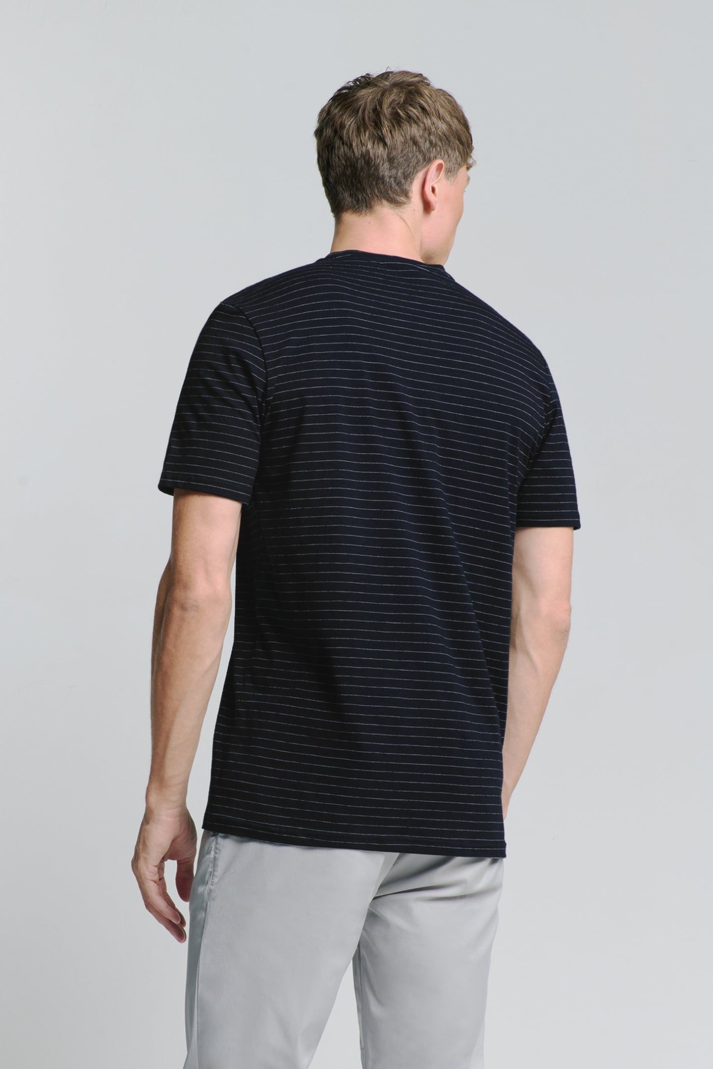 T-SHIRT CREWNECK SMALL PIN STRIPE DEEP BLUE 4