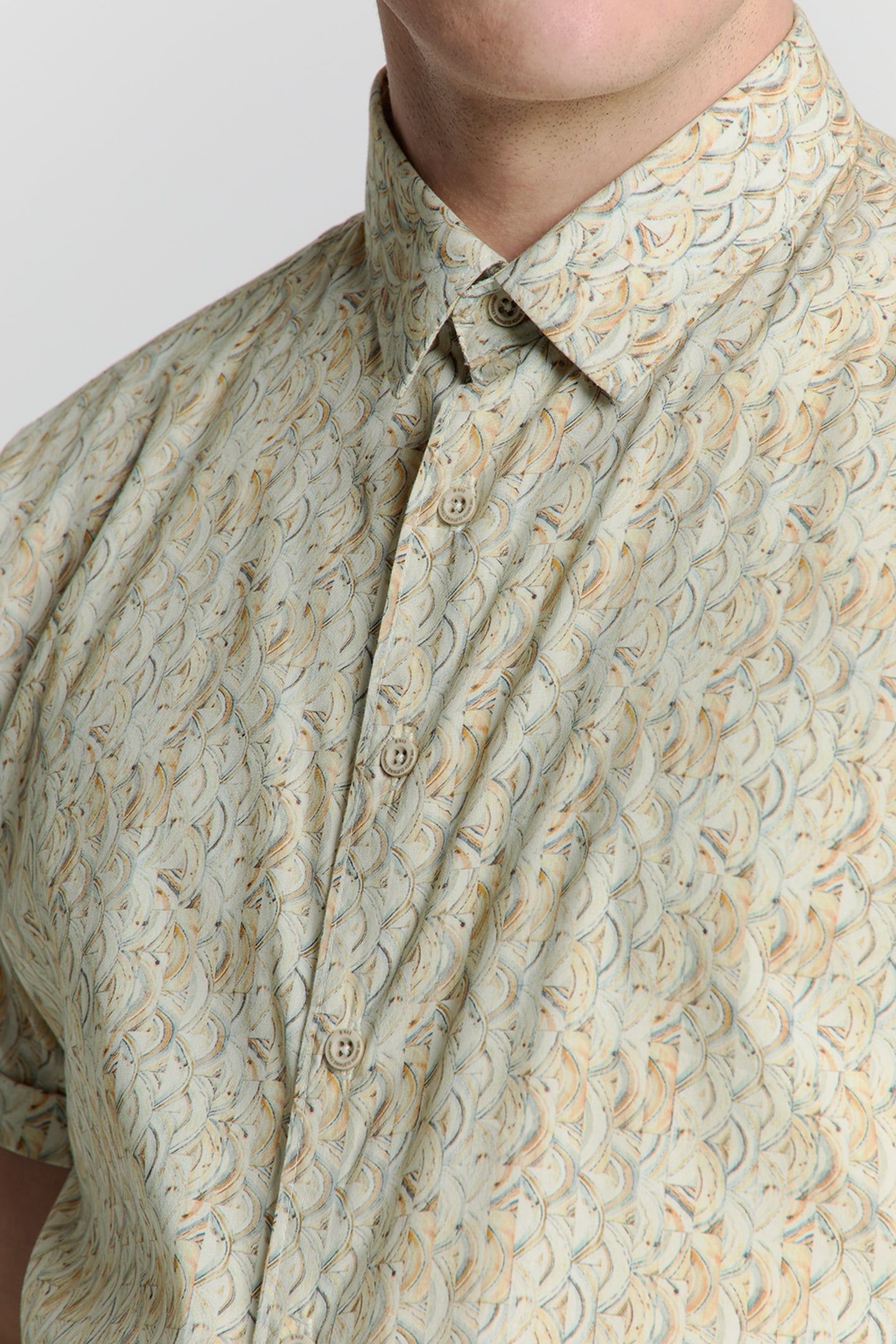 SHIRT SHORT SLEEVE ALLOVER PRINTED YELLOW 7