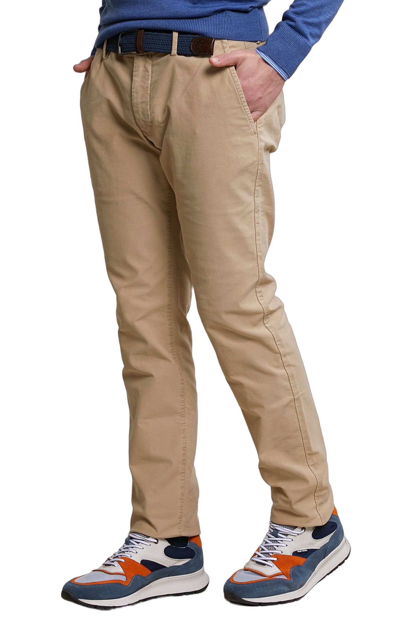 SLIM FIT BASIC CHINO PANTS STRETCH TAUPE 1