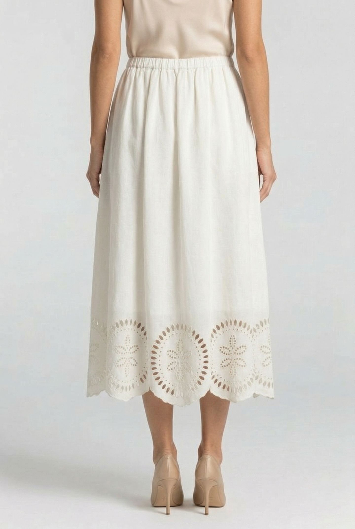 ESTELLA LINEN SKIRT SPEED WHITE 2