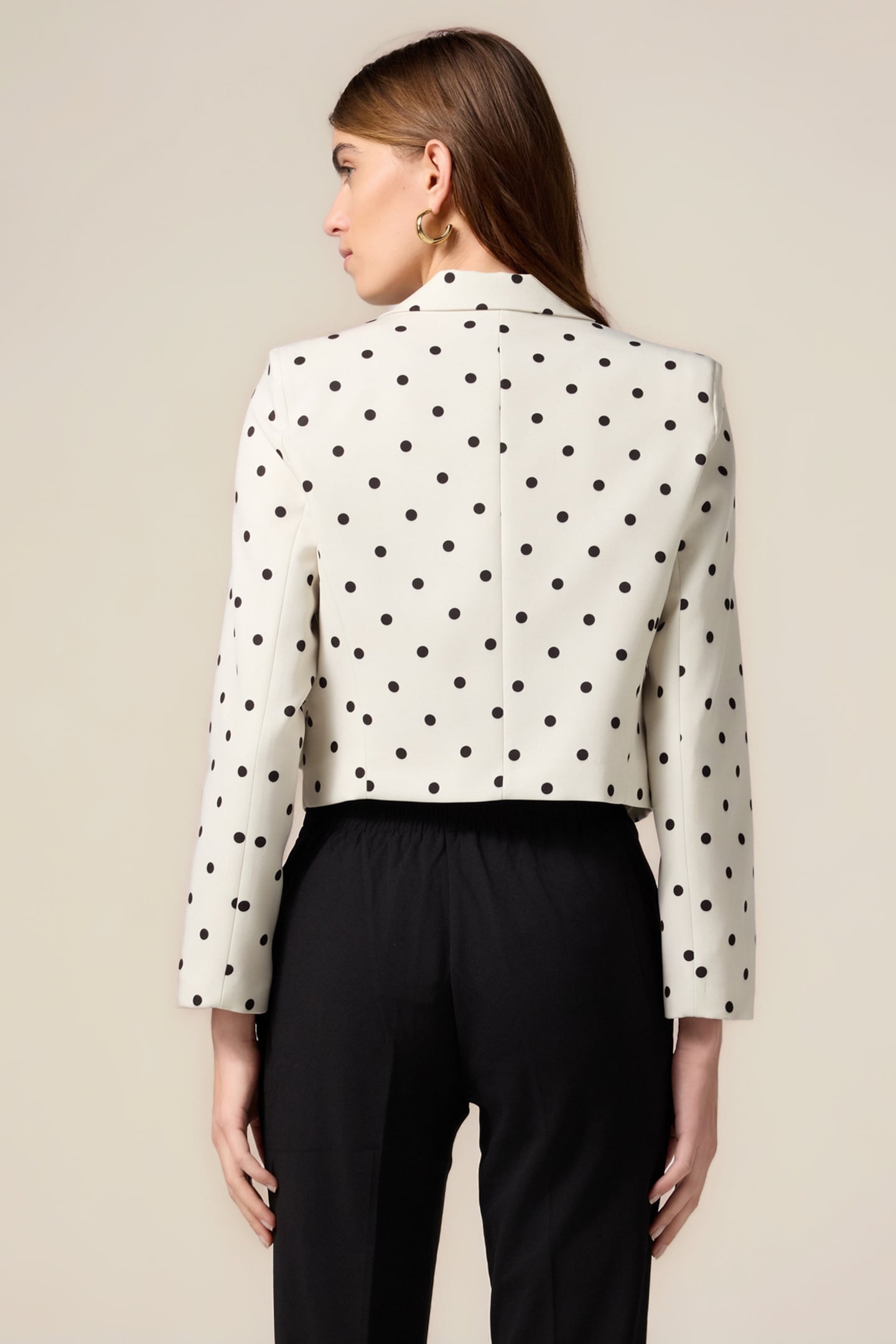 SHORT POLKA DOT BLAZER WITH BOW WHITE 2