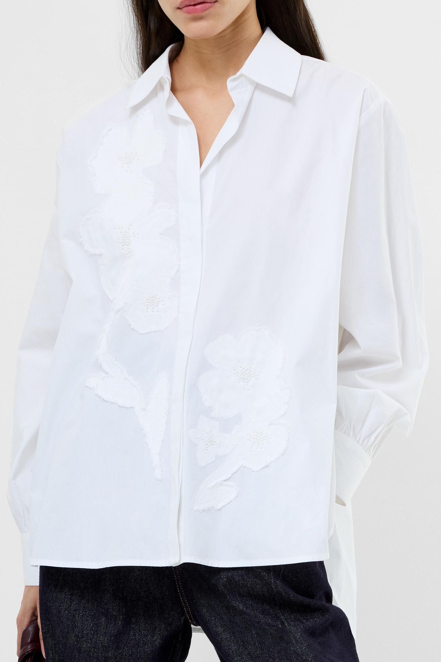 CAMBRIA COTTON EMBELLISHED SHI LINEN WHITE 2