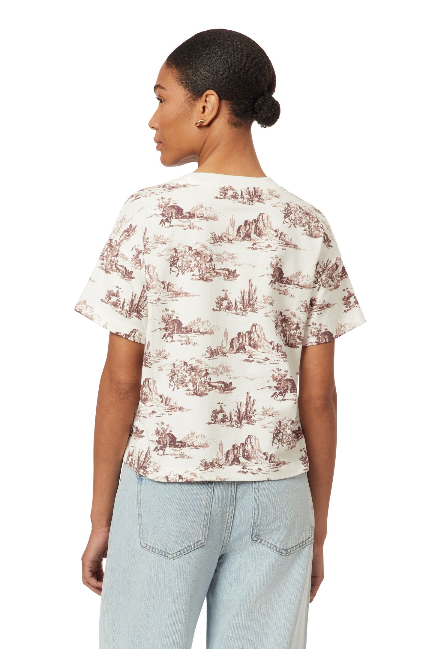BOXY CROP TEE SUGAR SWIZZLE/ROSE BROWN/ADOBE ROSE 4