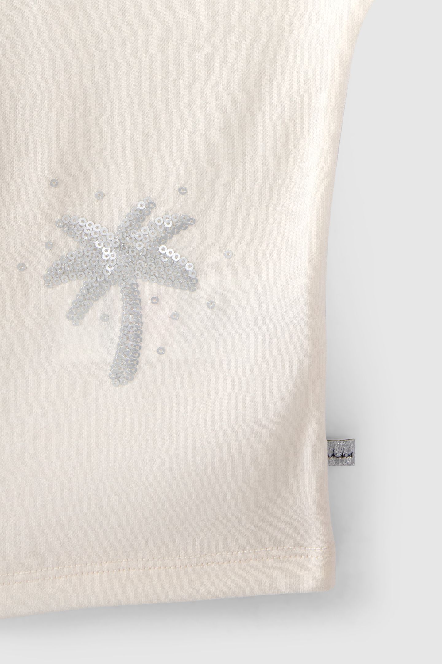 GIRLS’ ECRU T-SHIRT WITH SEQUIN-EMBROIDERED PALM TREES 5