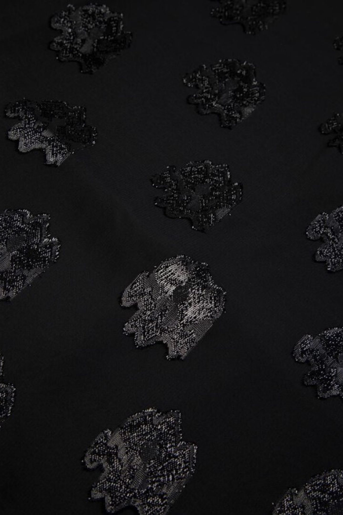 BLACK BI-MATERIAL JACQUARD FLOWER PATTERN DRESS 3