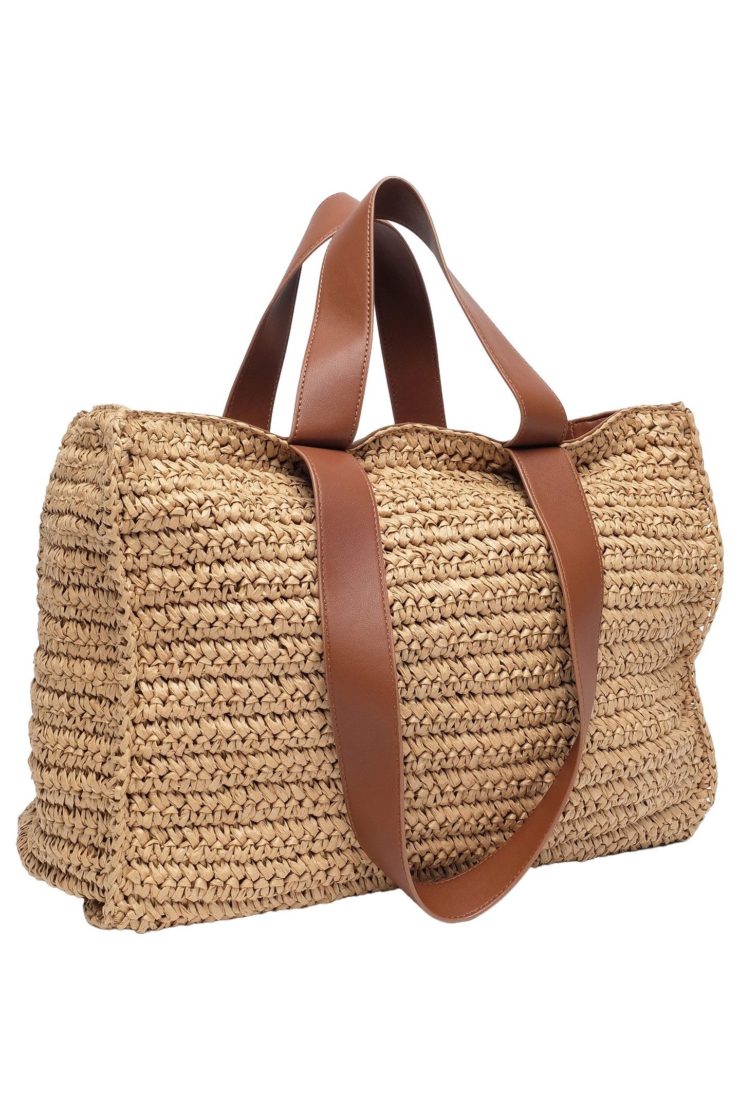 SHOPPER RAFFIA LIGHT BROWN 3