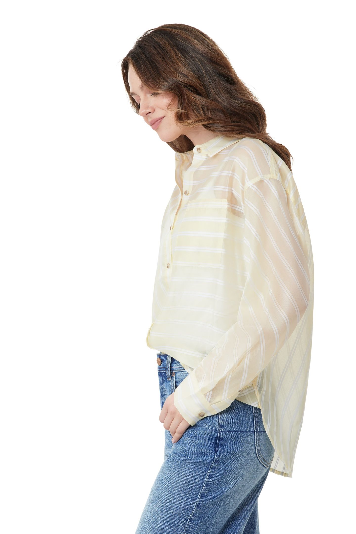 OVERSIZED SHIRT CHINO GREEN VERTICAL TWIN STRIPE 4