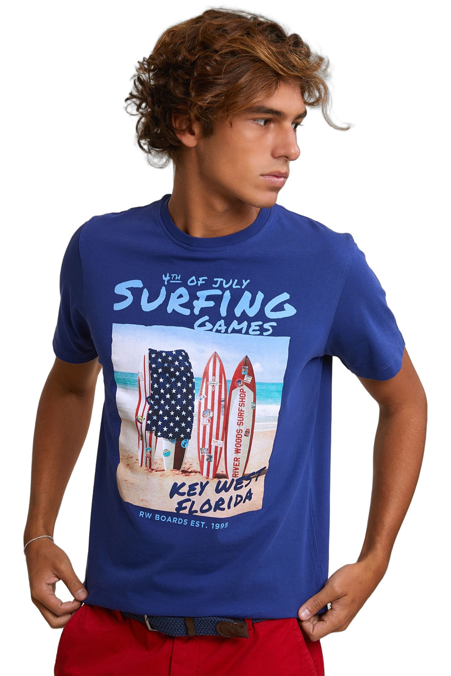 NORMAL FIT BASIC T-SHIRT SHORT SLEEVES ROYAL BLUE 1