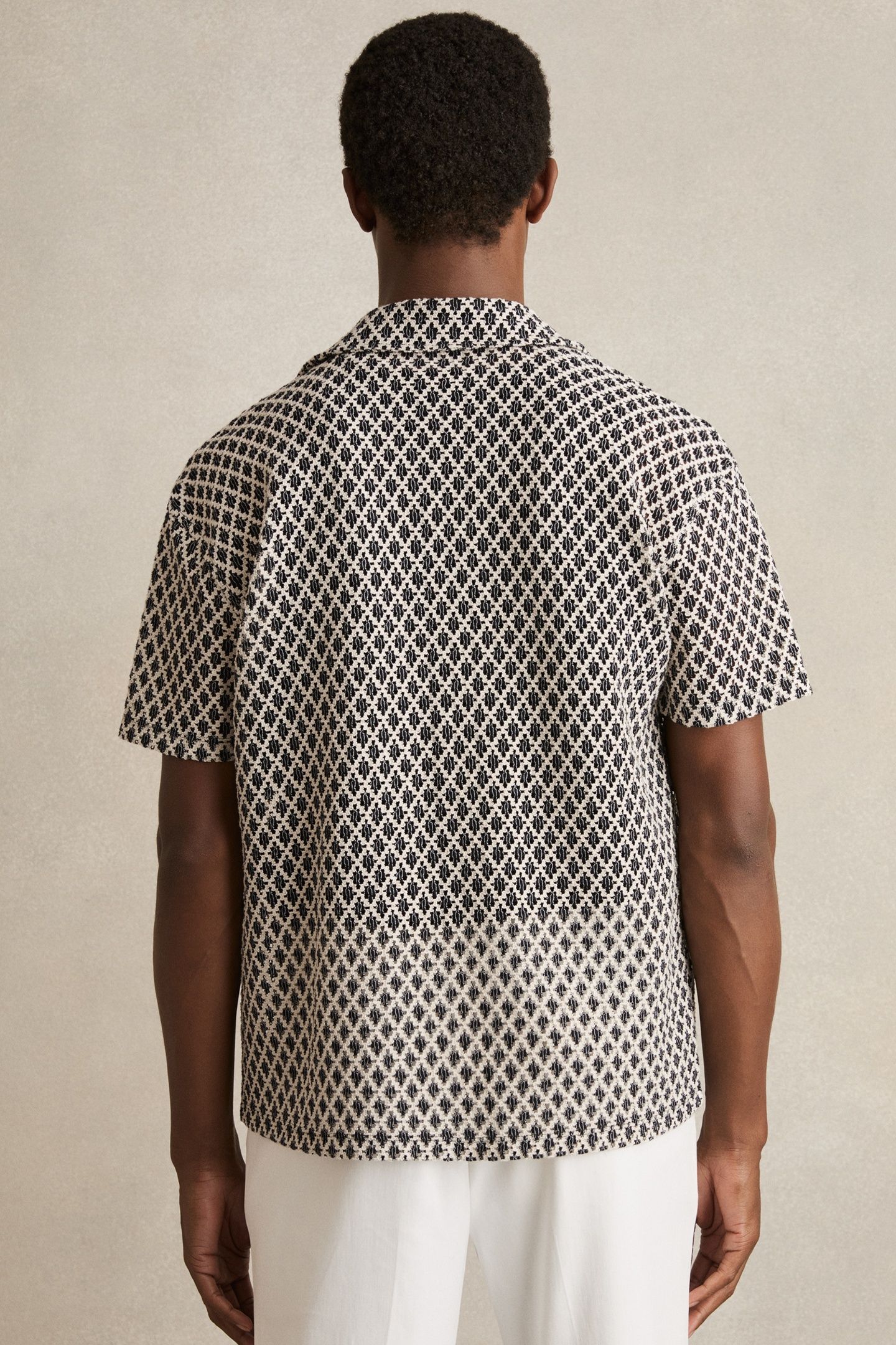 SS GEO CROCHET CUBAN SHIRT NAVY/WHITE 2