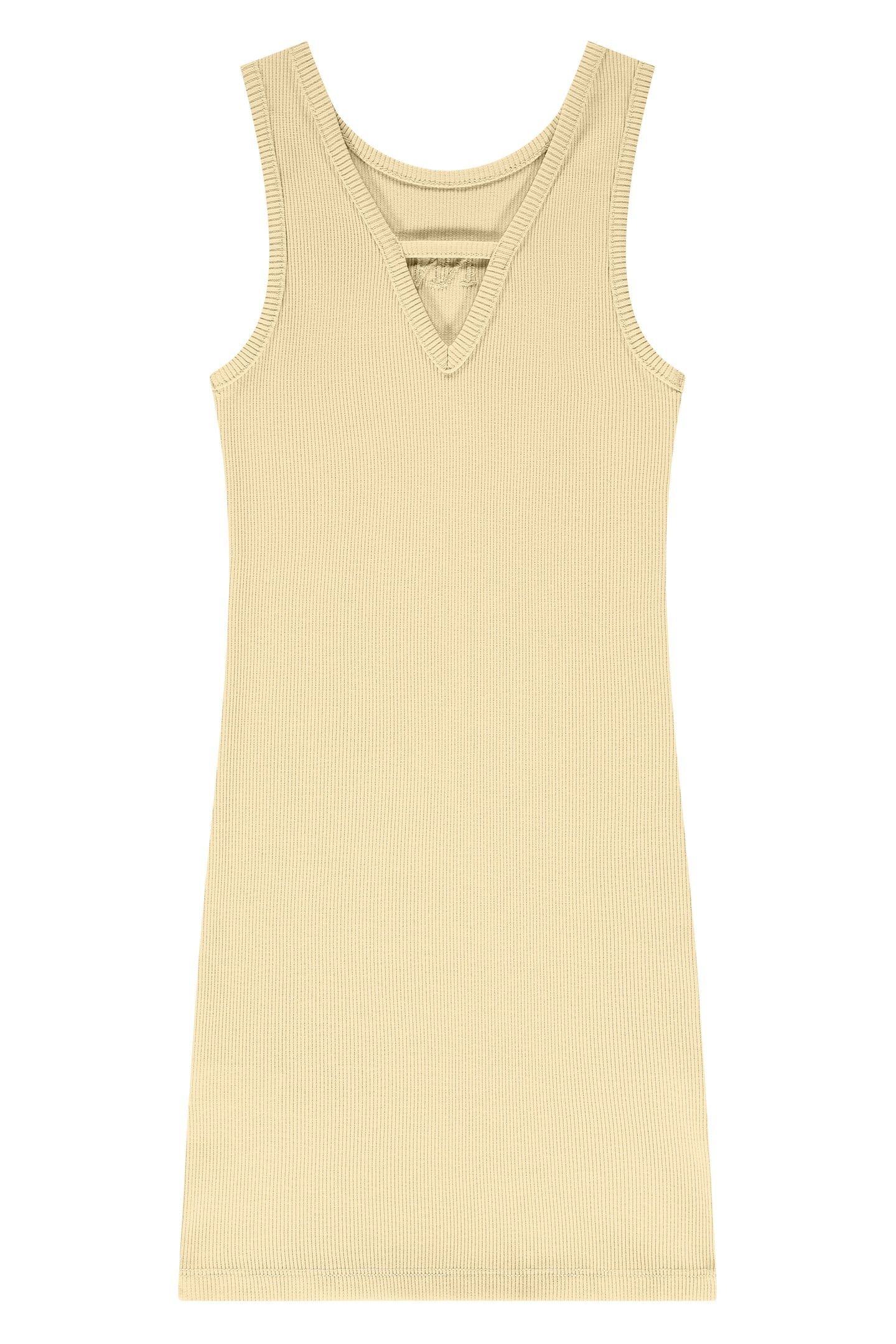 BELLE BACK RIB DRESS SOFT YELLOW 1