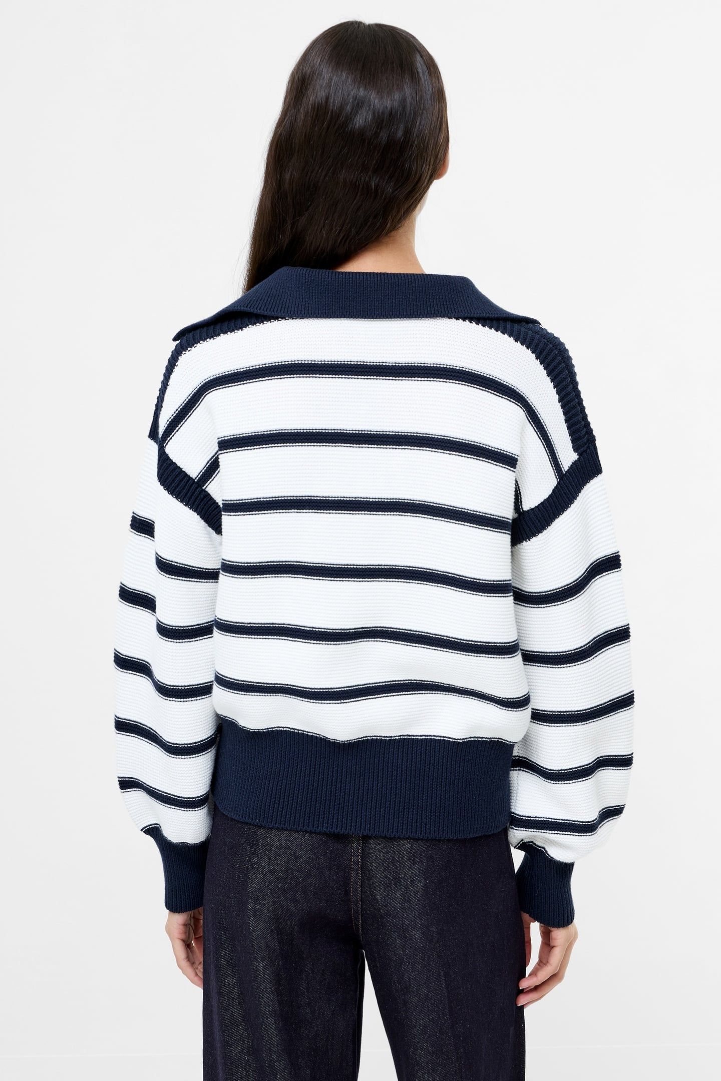 LILY MOZART STRIPED POLO JUMPE NAVY WINTER WHITE 3