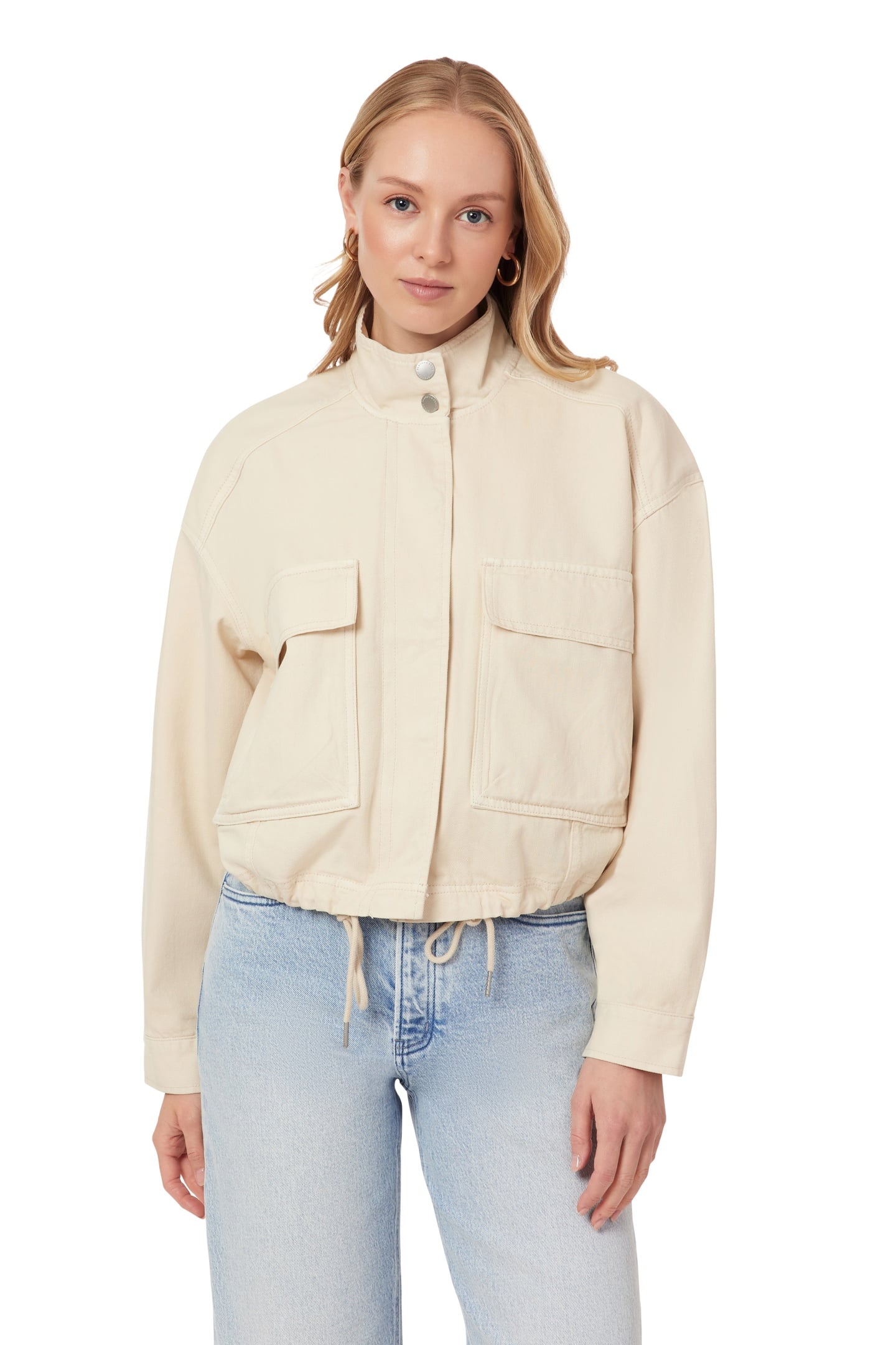 CROPPED UTILITY JACKET WHITECAP GREY 1