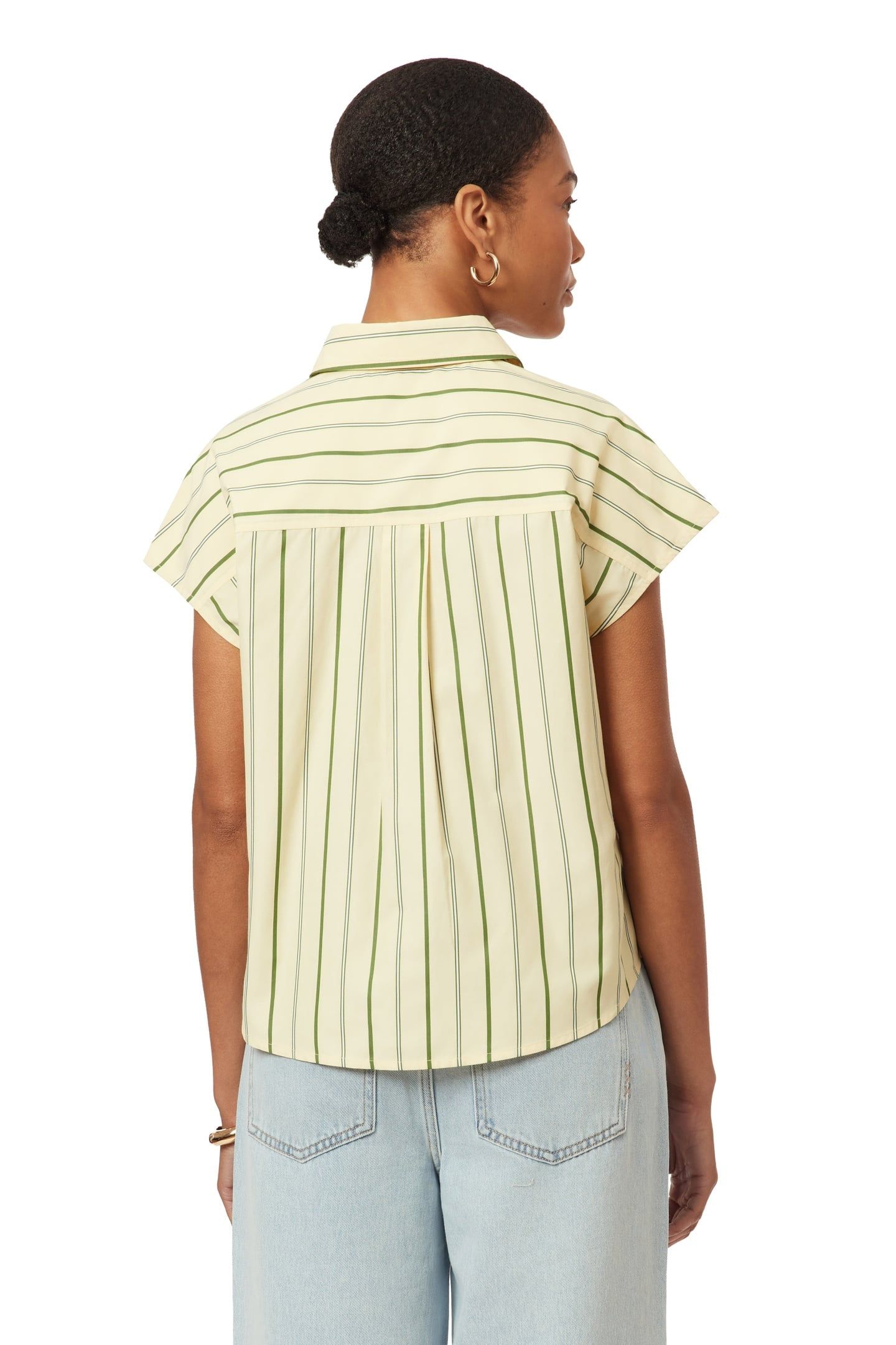 DOLMAN SLEEVE SHIRT CHINO GREEN MULTI PINSTRIPE 6