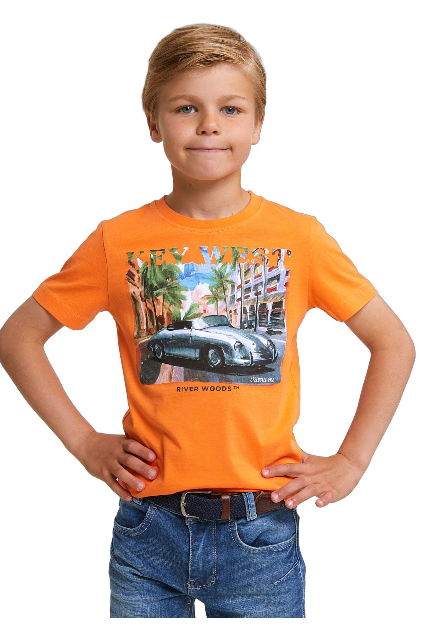 NORMAL FIT BASIC T-SHIRT SHORT SLEEVES ELECTRIC ORANGE 1