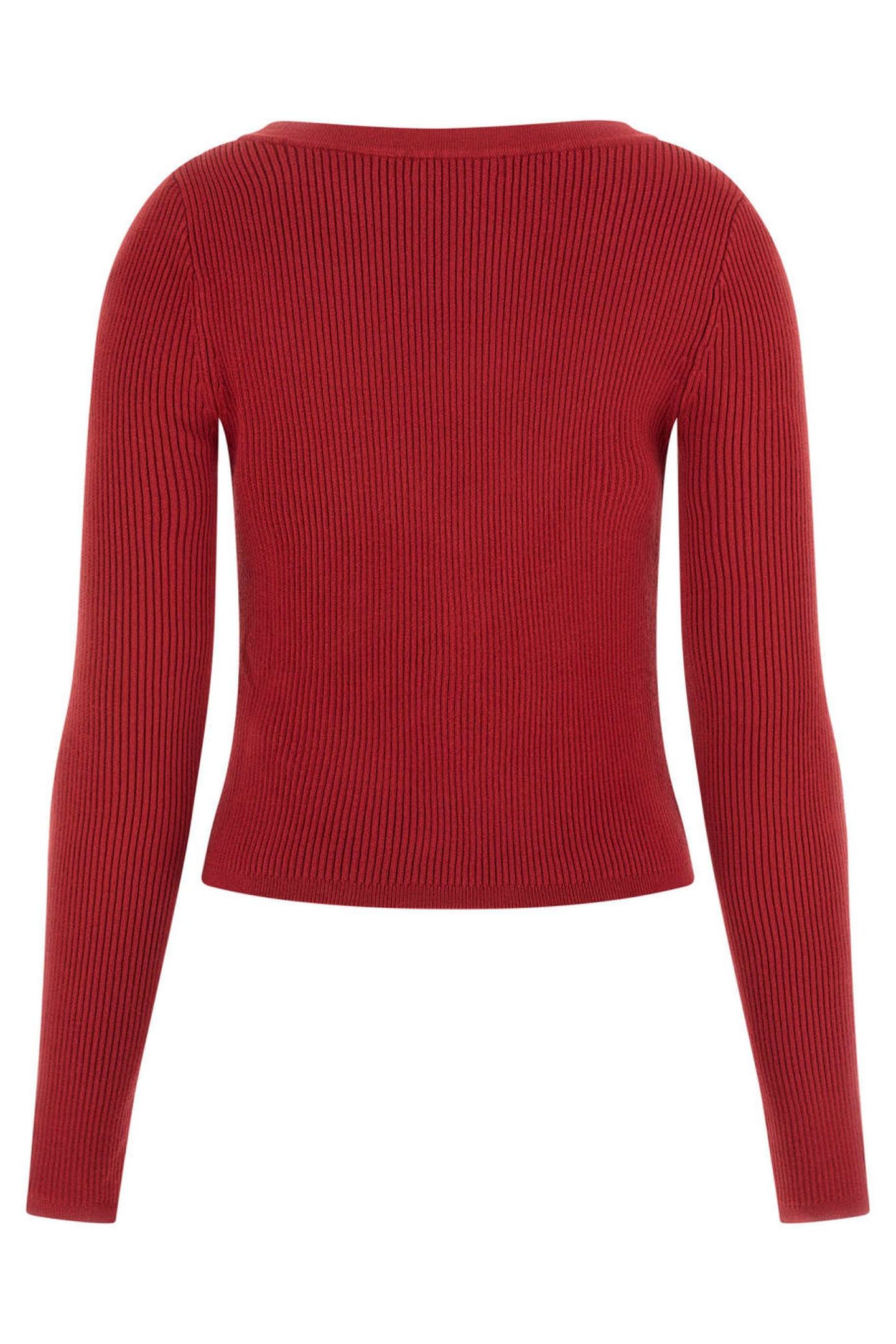 GUESS ECO KATELYN VN LS CARDI SIREN RED 3