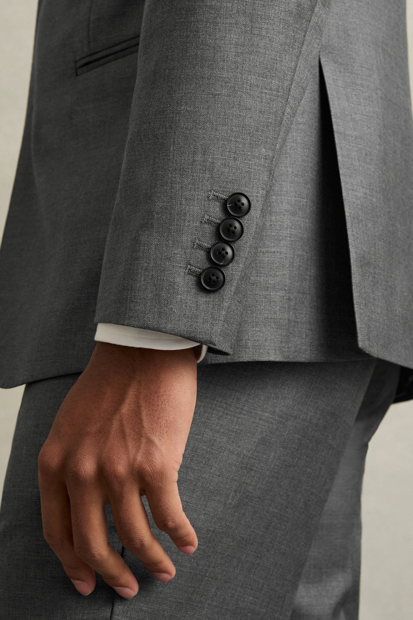 SB 2B NOTCH PLAIN WEAVE BLAZER. GREY 6