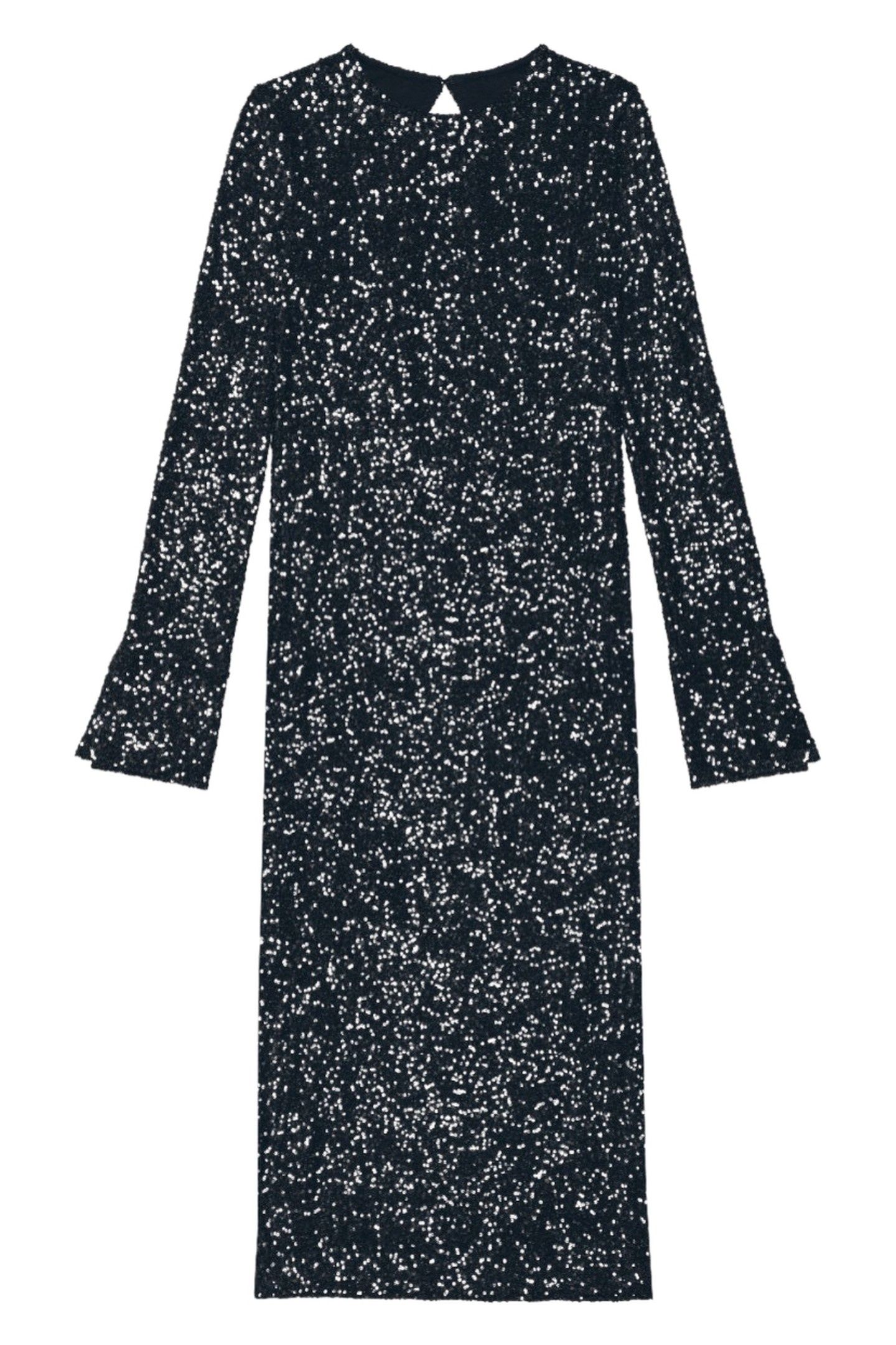 THE BLACK LONG SEQUIN DRESS BLACK 3