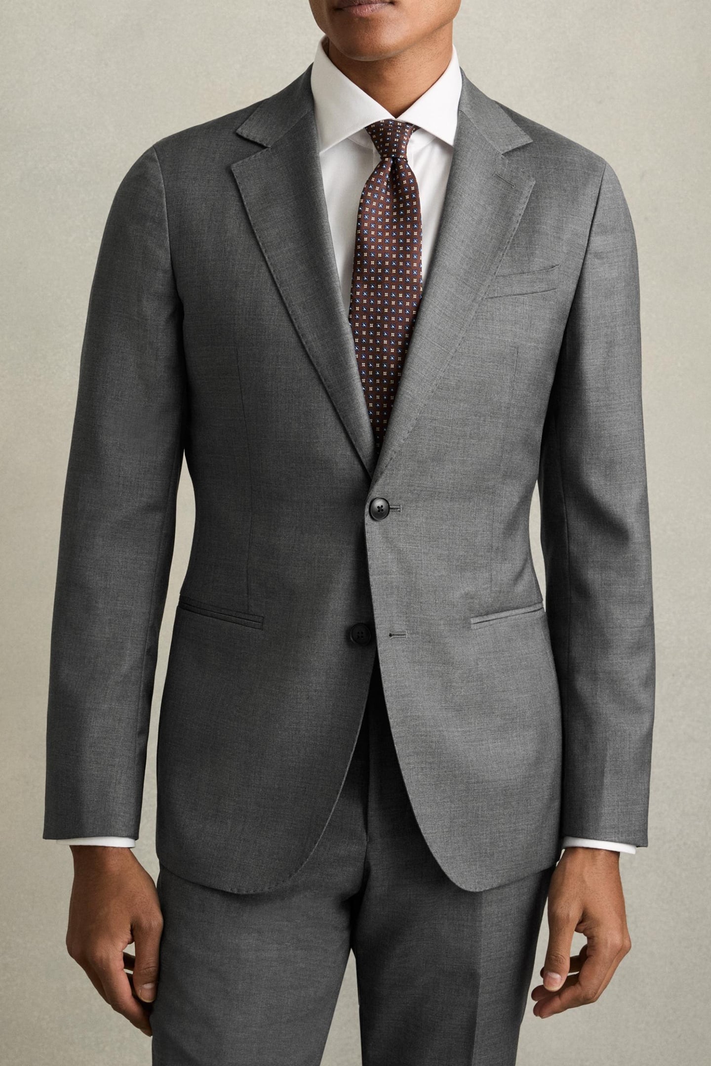 SB 2B NOTCH PLAIN WEAVE BLAZER. GREY 3