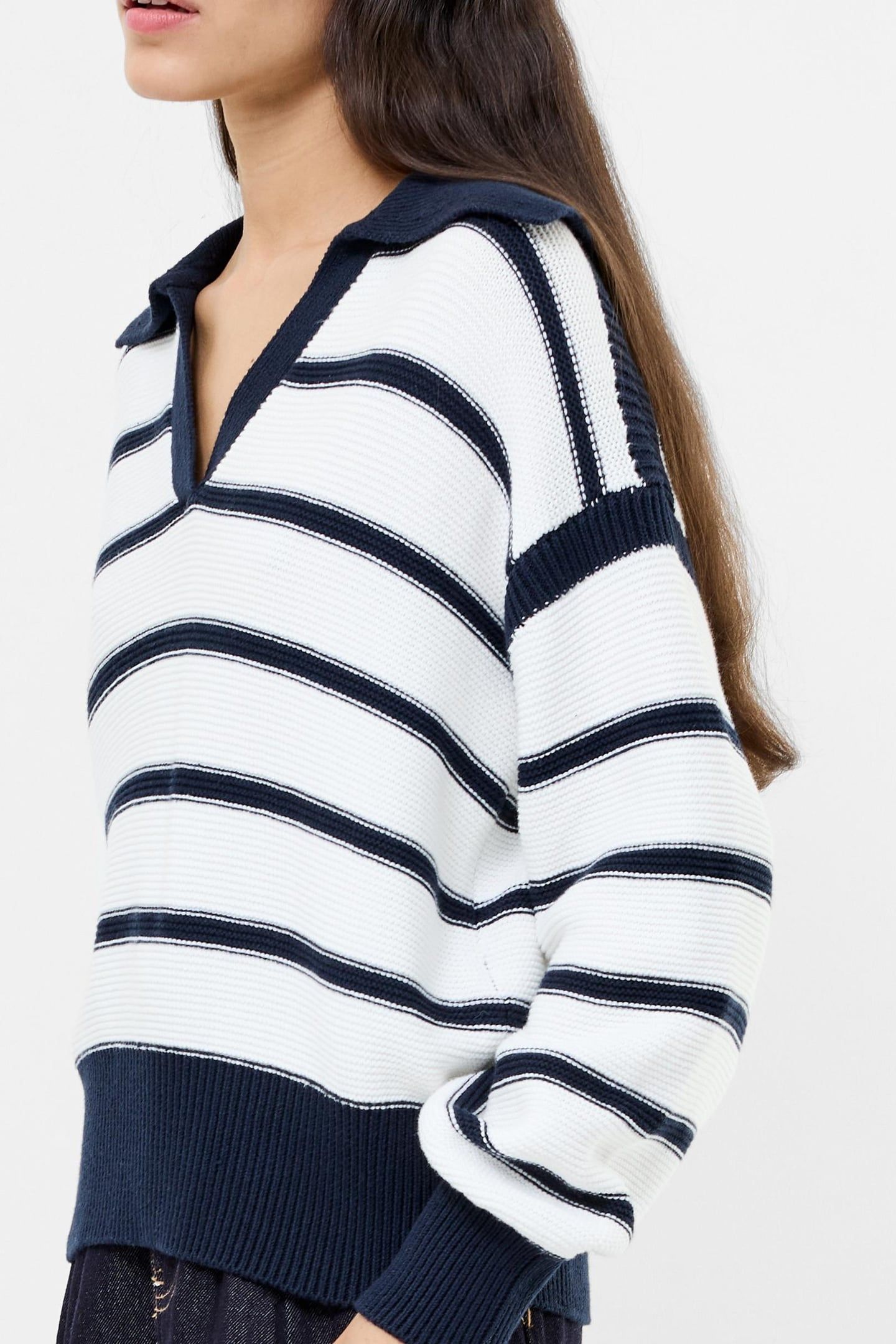LILY MOZART STRIPED POLO JUMPE NAVY WINTER WHITE 4