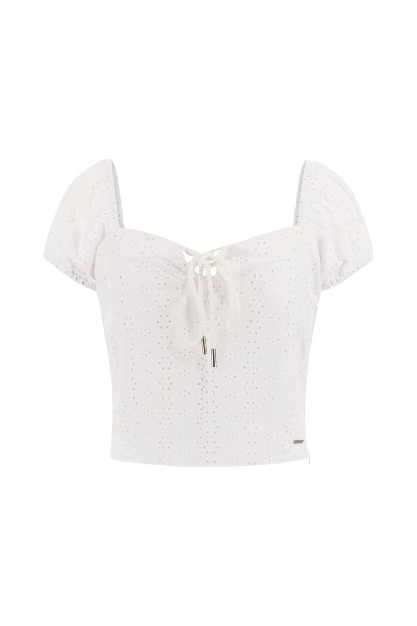 GUESS ECO ELIANE SS PUFFED TOP PURE WHITE 3