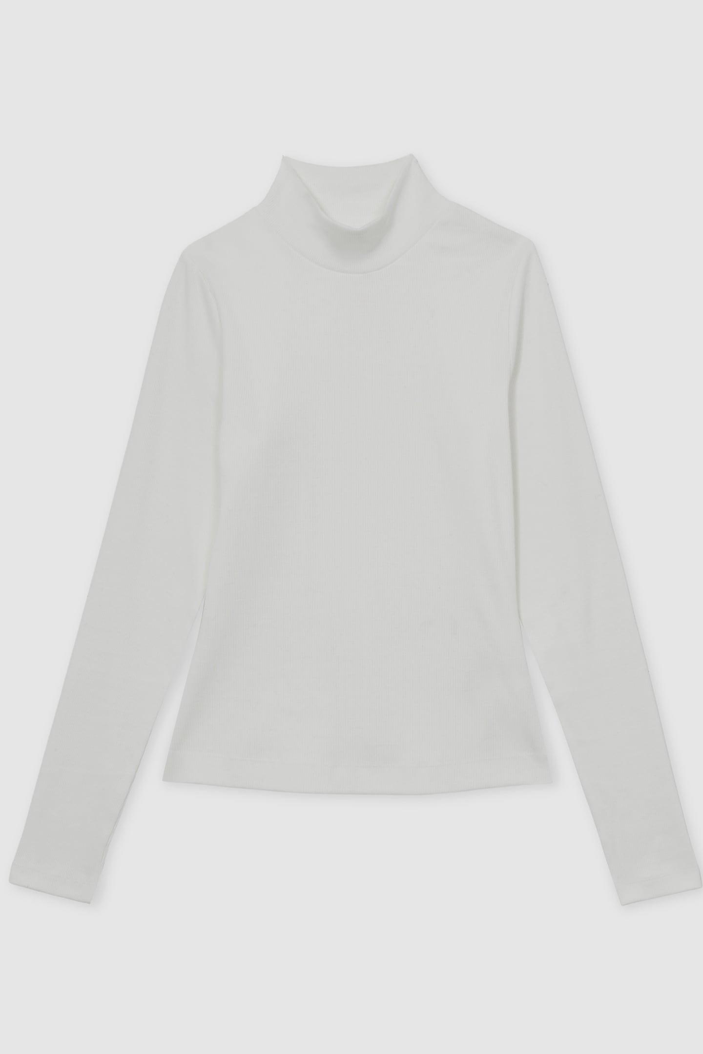 RIB FUNNEL NECK TOP WHITE 3