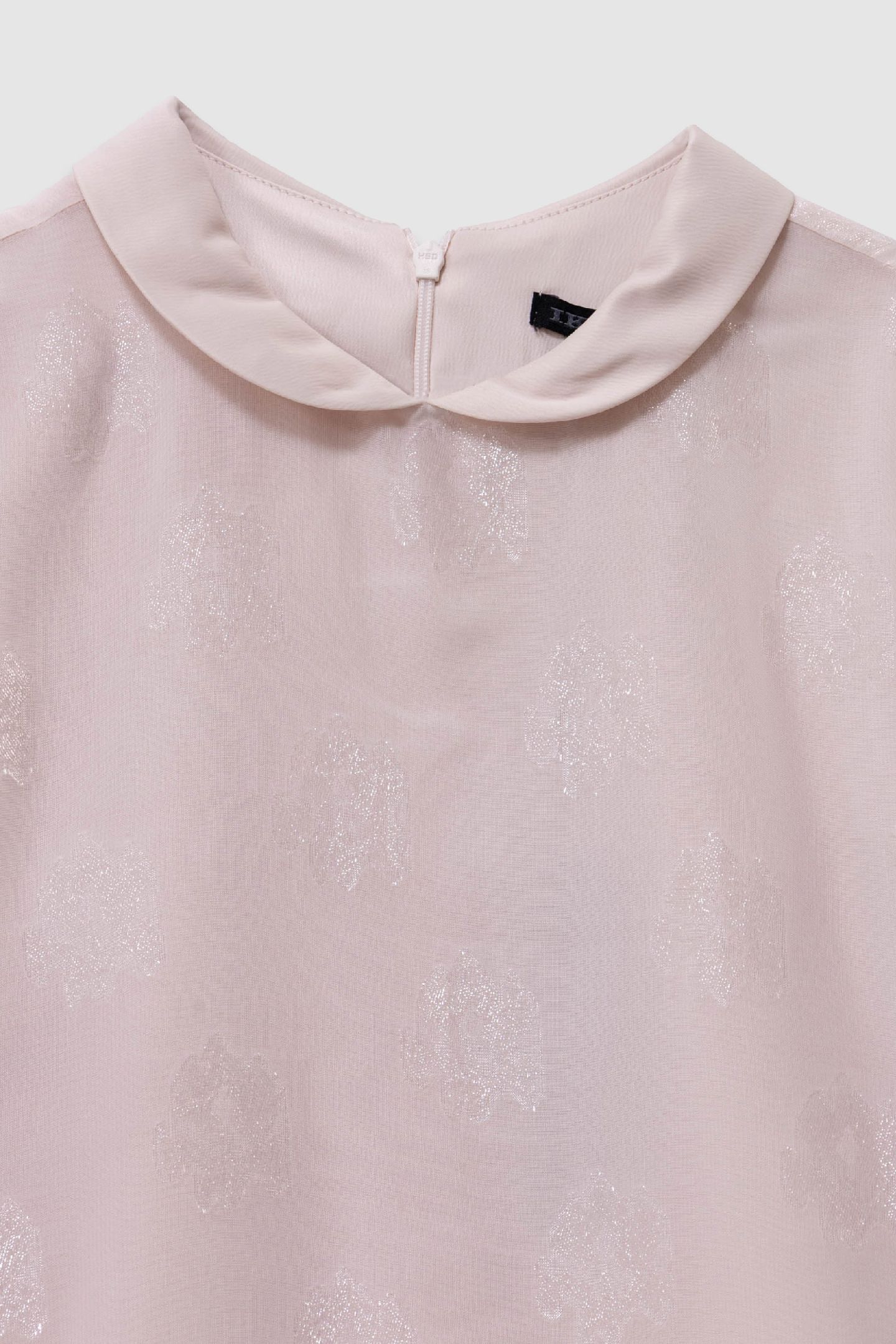 PINK BI-MATERIAL JACQUARD FLOWER PATTERN DRESS 3