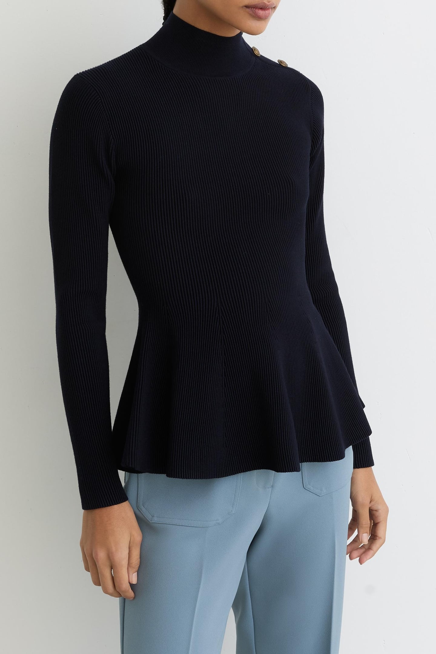 PEPLUM KNIT NAVY 1