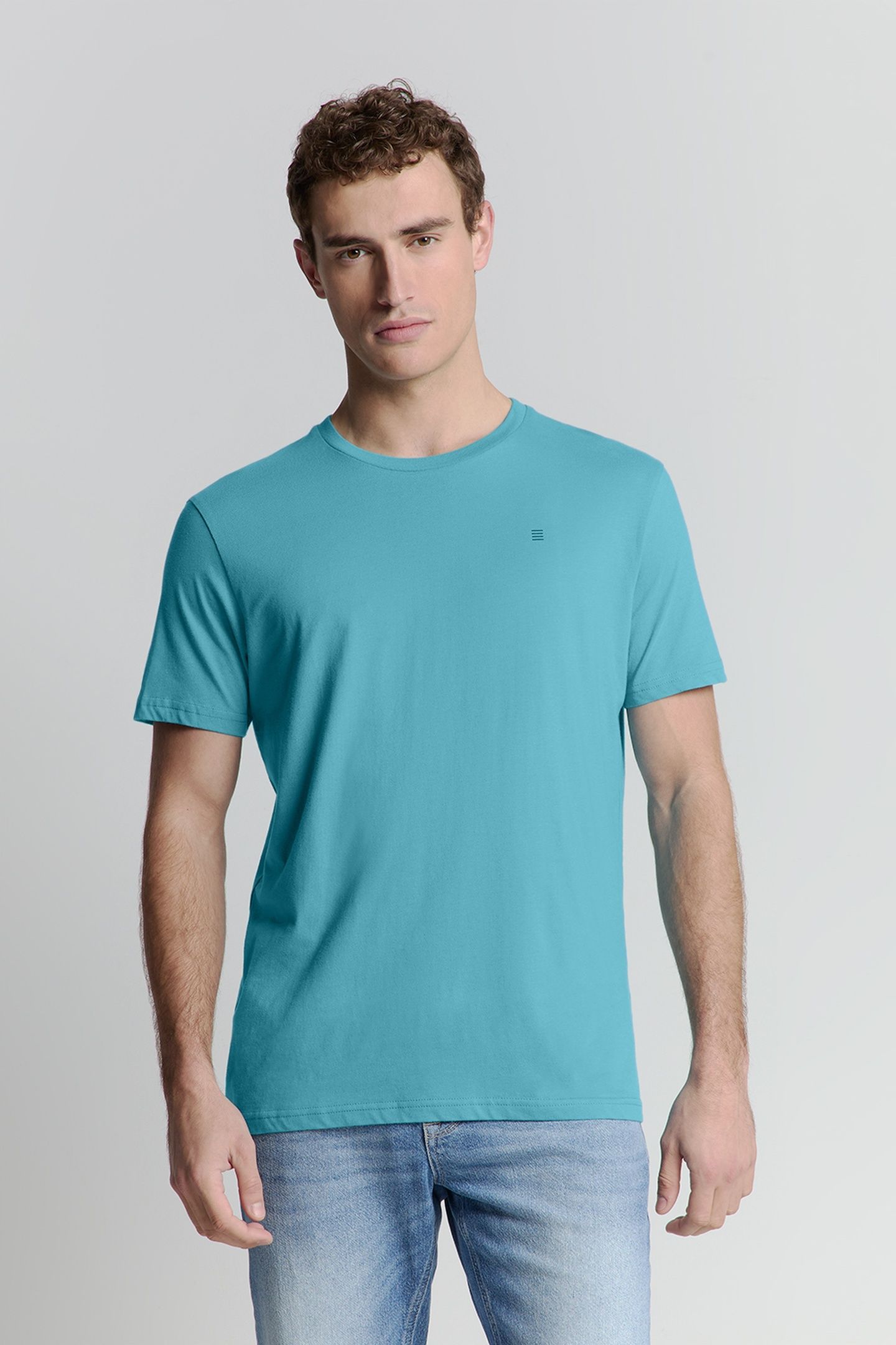 T-SHIRT CREWNECK SOLID BASIC SEABLUE 1