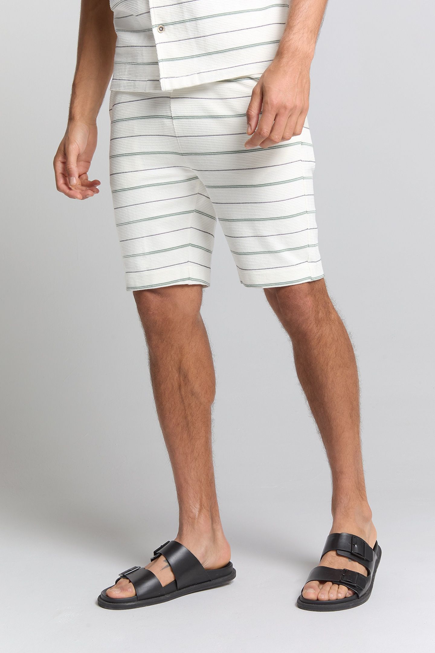 SHORT JERSEY STRIPES OFFWHITE 1