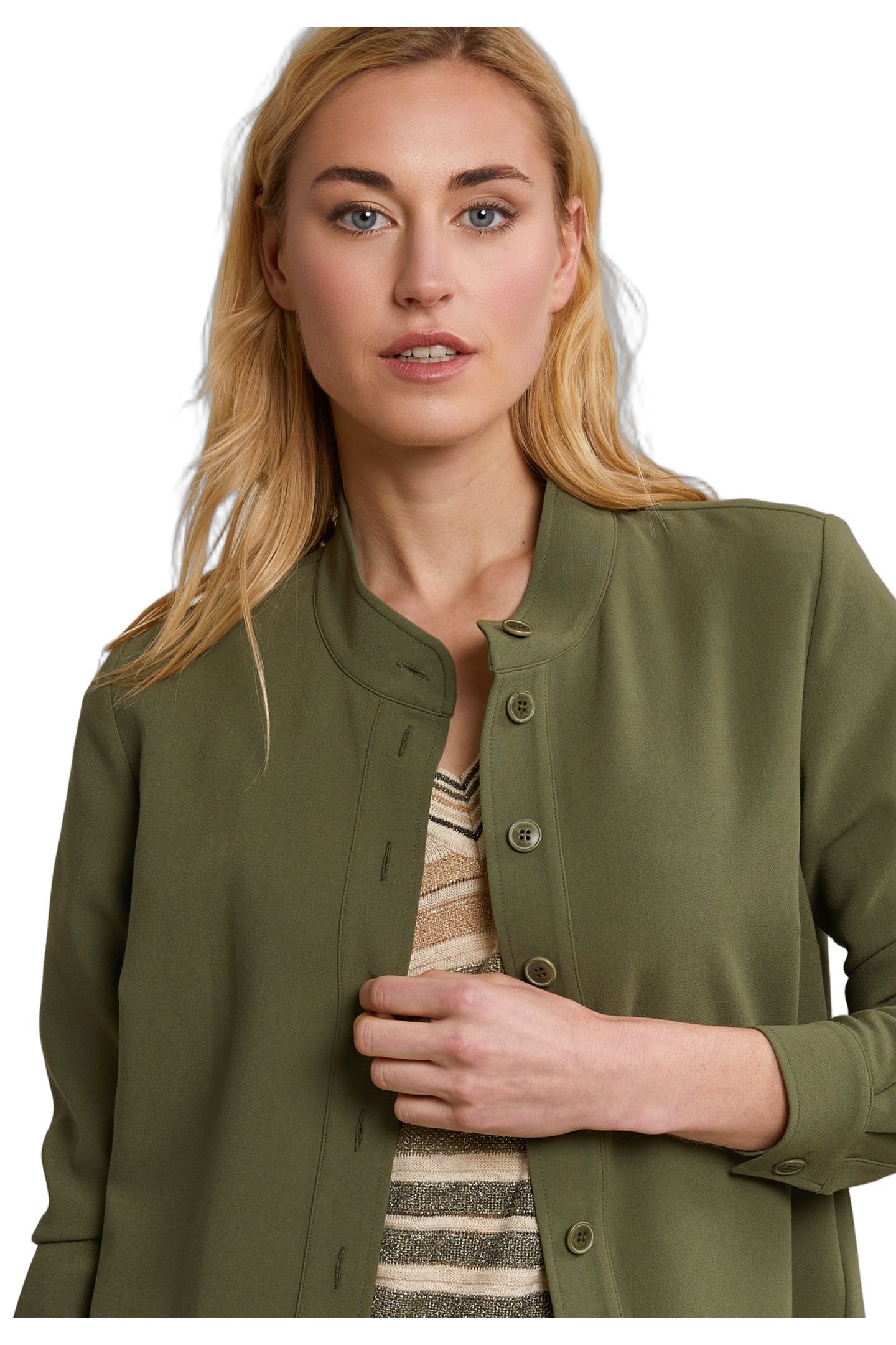 KHAKI BUTTONED BLOUSE LONG SLEEVES 4