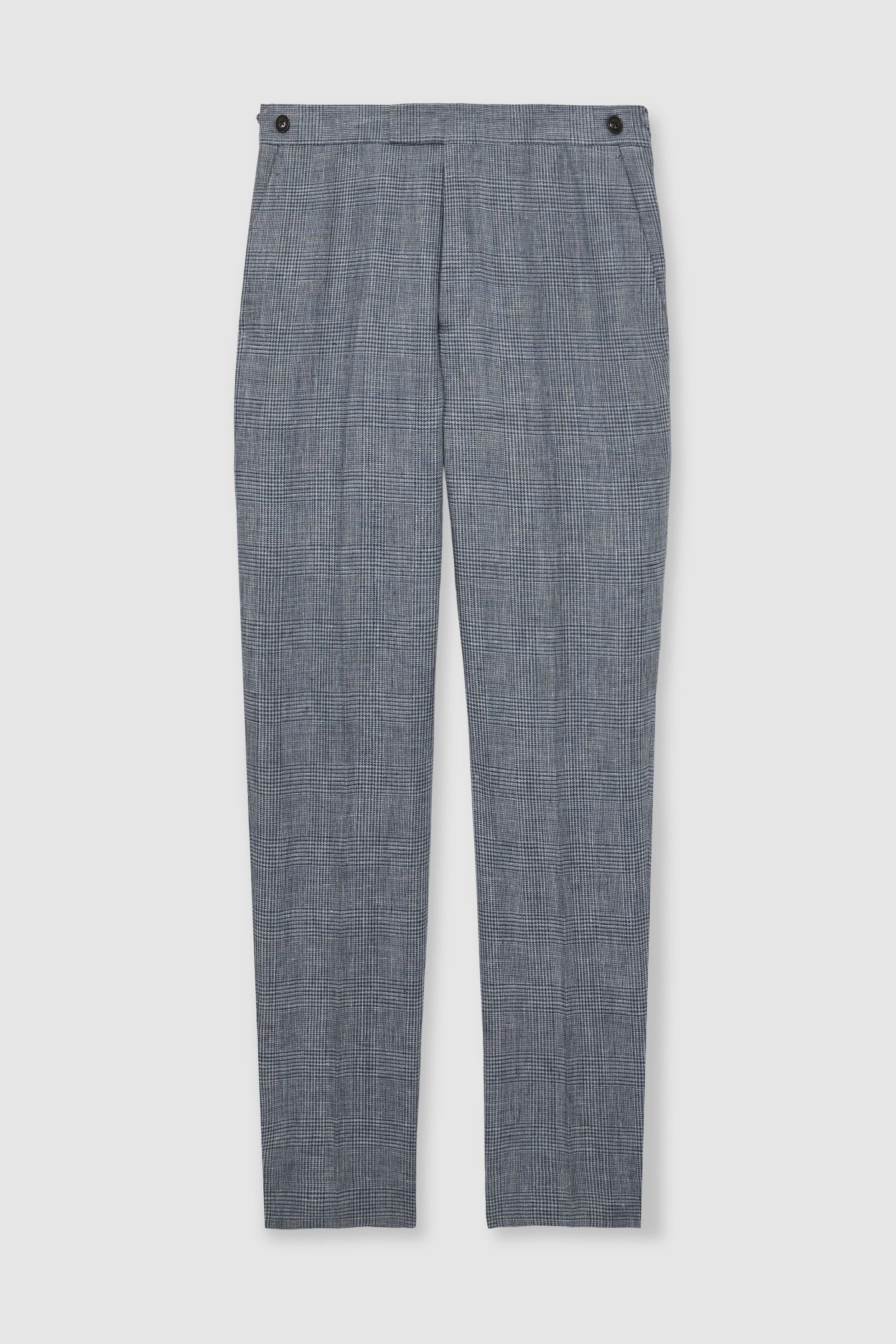 PRINCE OF WALES CHECK LINEN TROUSER SOFT BLUE 4
