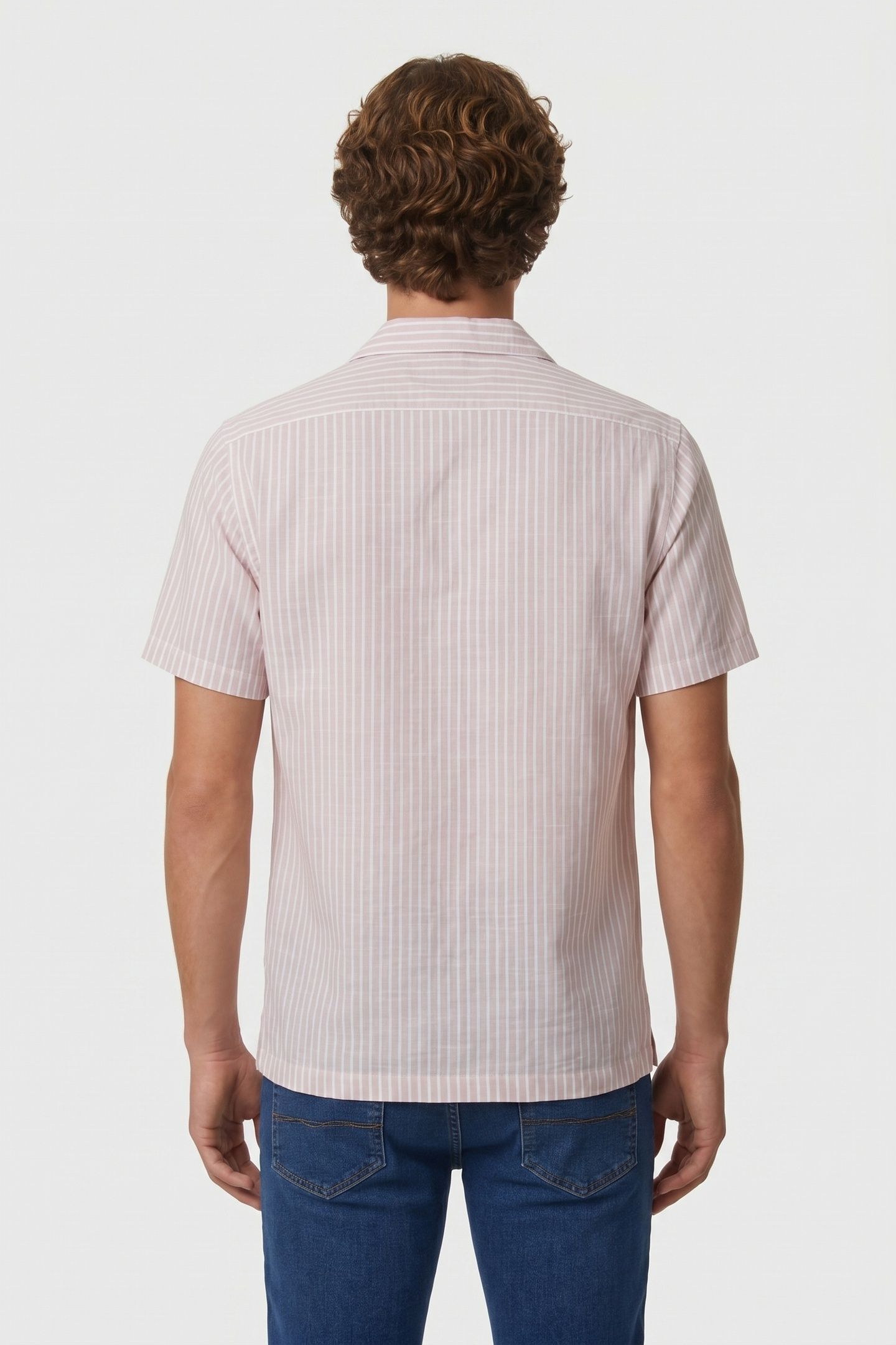 CUBAN COLLAR SS SHIRT SAND/WHITE 2