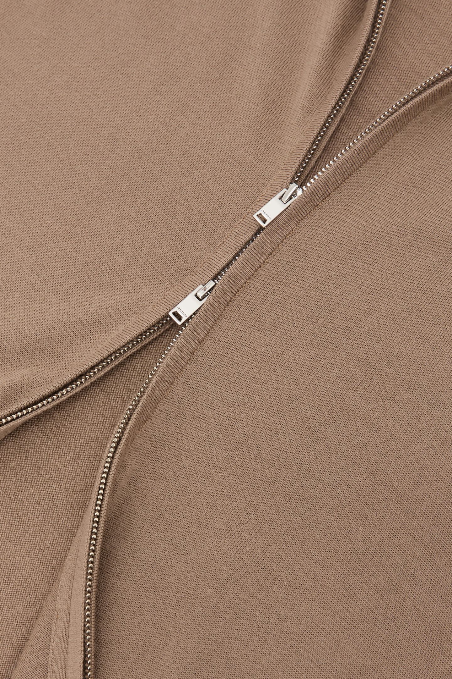 SLEEVELESS ZIP THROUGH FUNNEL NECK MERINO GILET CAMEL BROWN 5