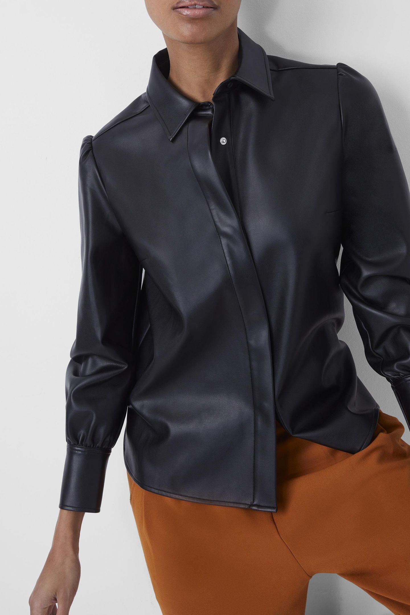 CROLENDA PU SHIRT BLACK 1