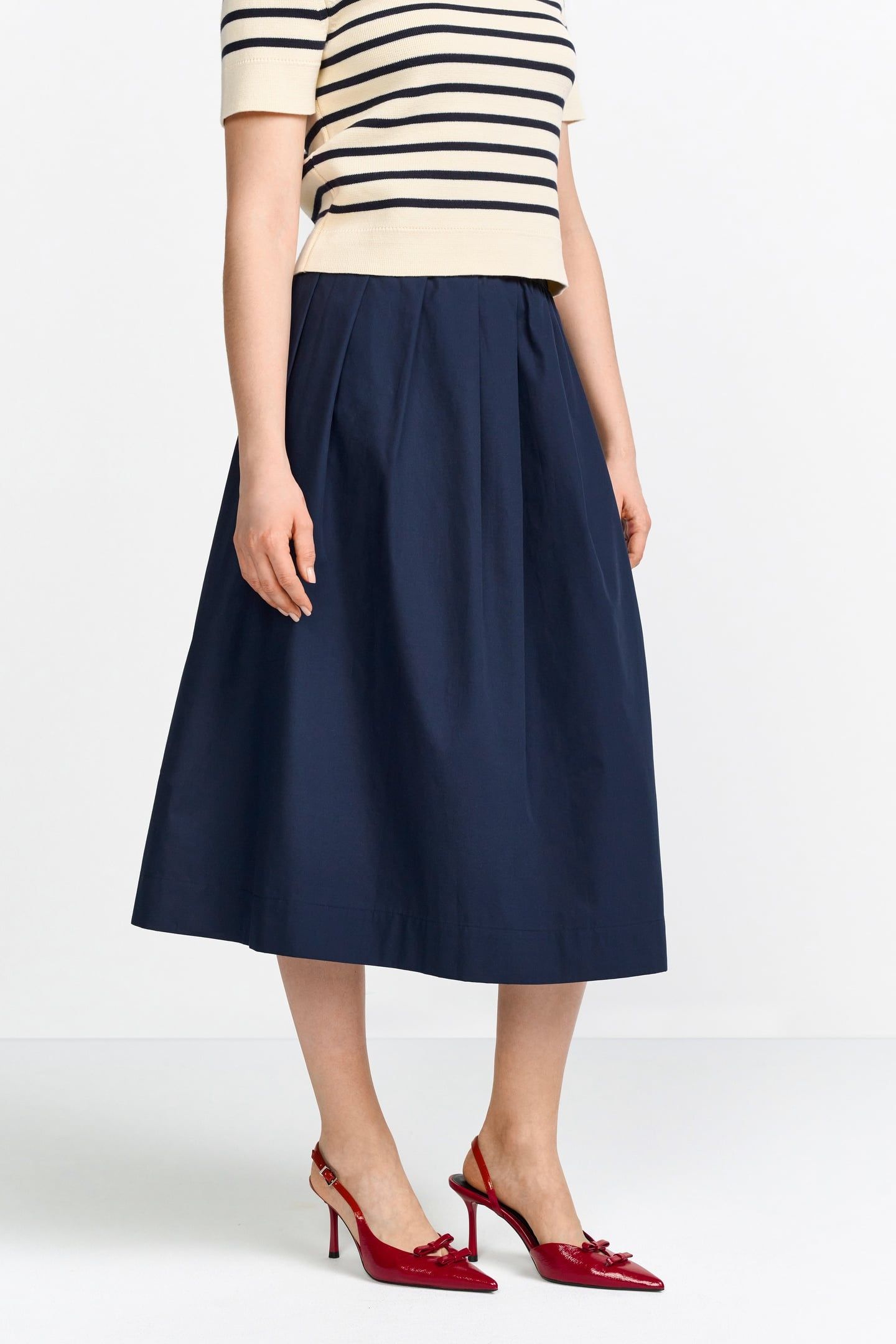 COTTON MIDI SKIRT ORGANIC MIDNIGHT BLUE 2