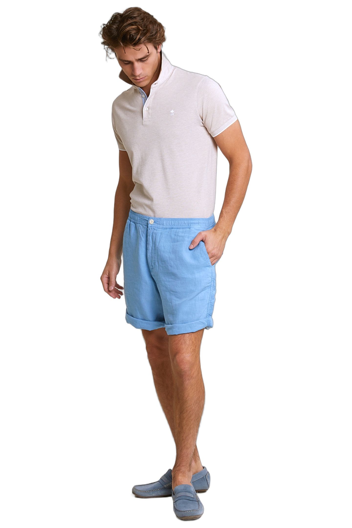 FANCY LINEN SHORT STONE 2