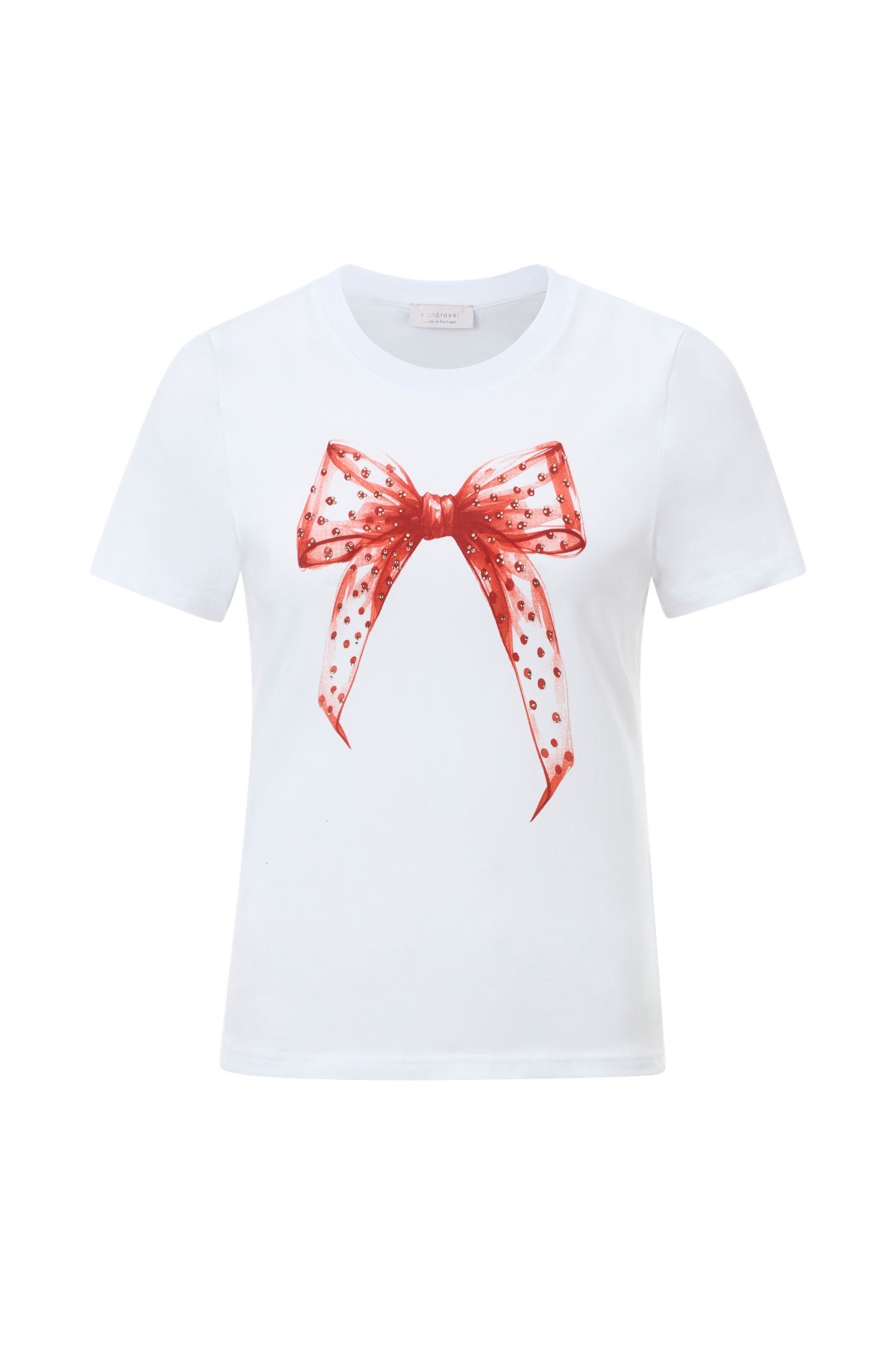 SLIM FIT T-SHIRT "BOW" ORGANIC WHITE 1